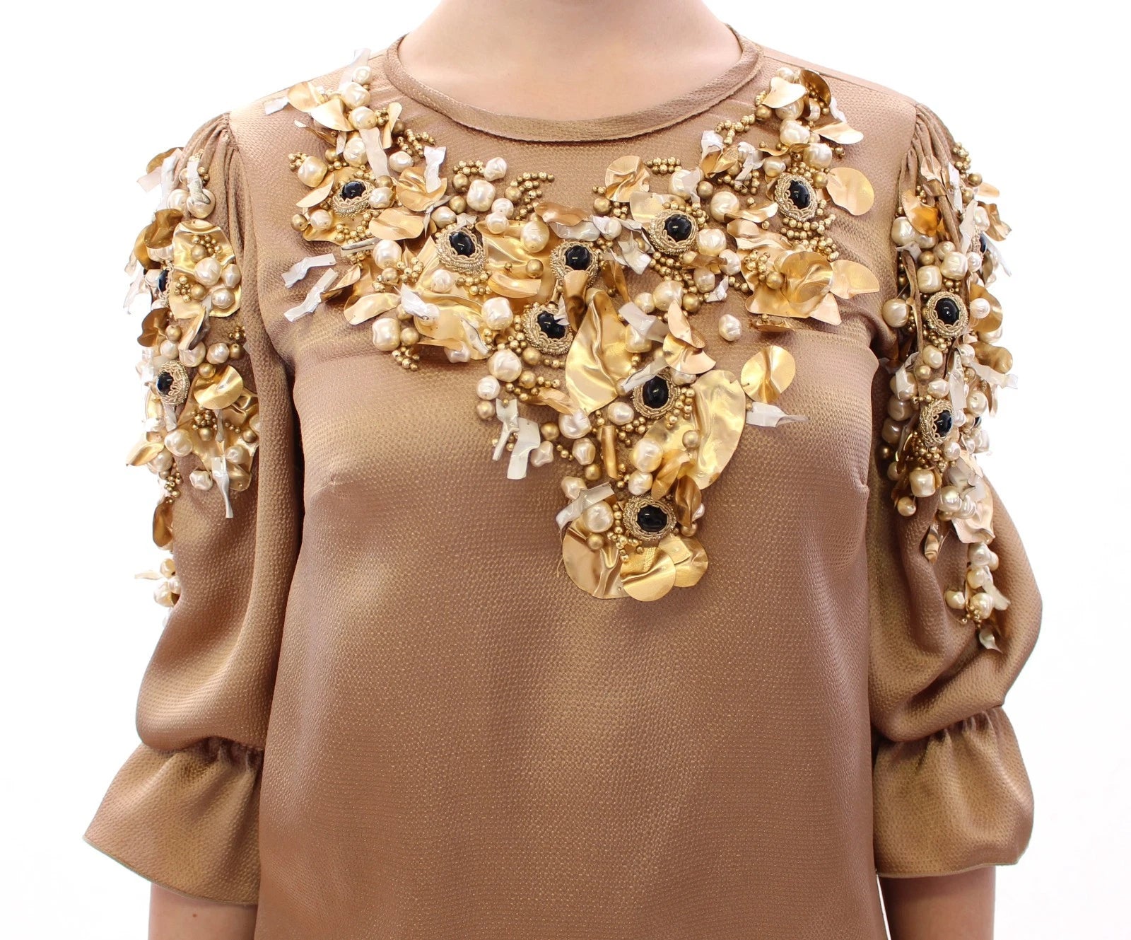Dolce & Gabbana Gold SPECIAL Piece Runway Crystal Blouse | Regal Royce