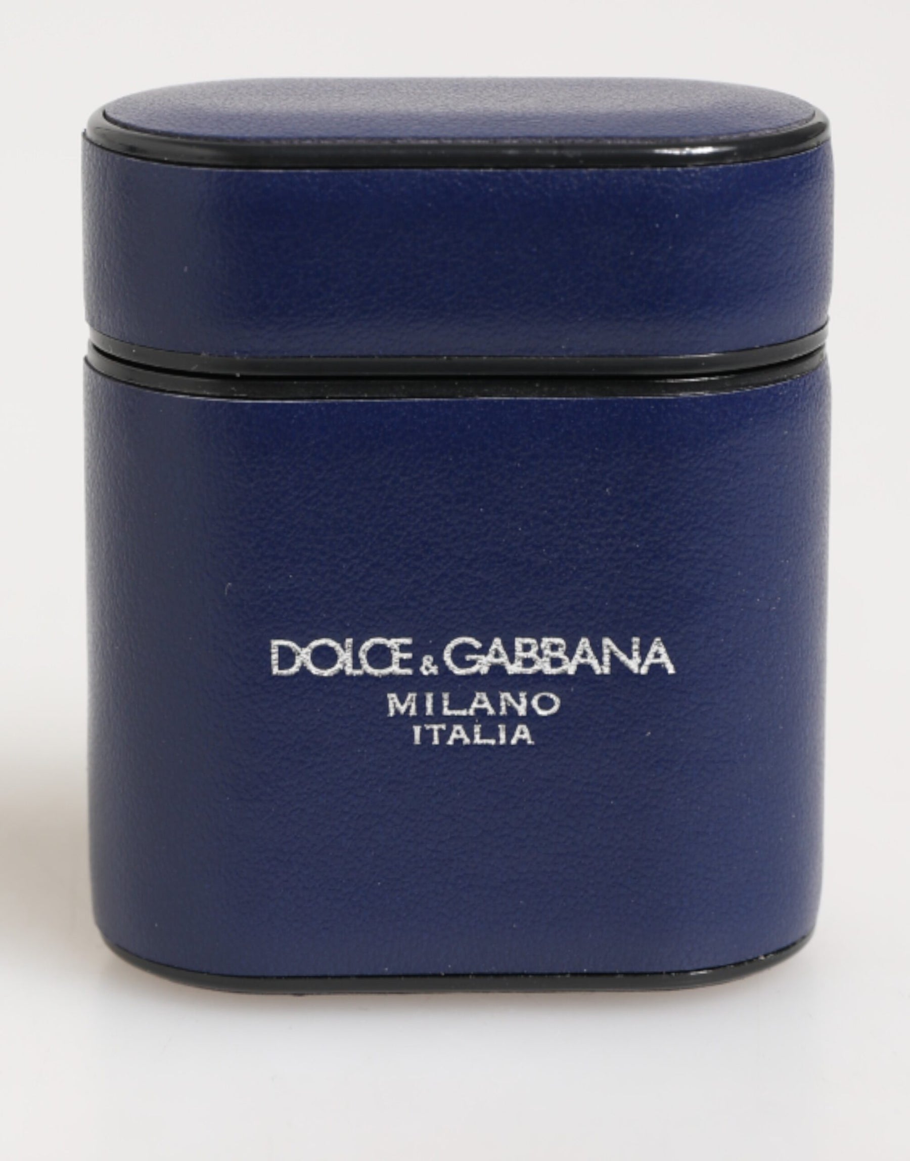 Dolce & Gabbana Blue Leather Logo Print Flip Holder Men Airpods Case | Regal Royce