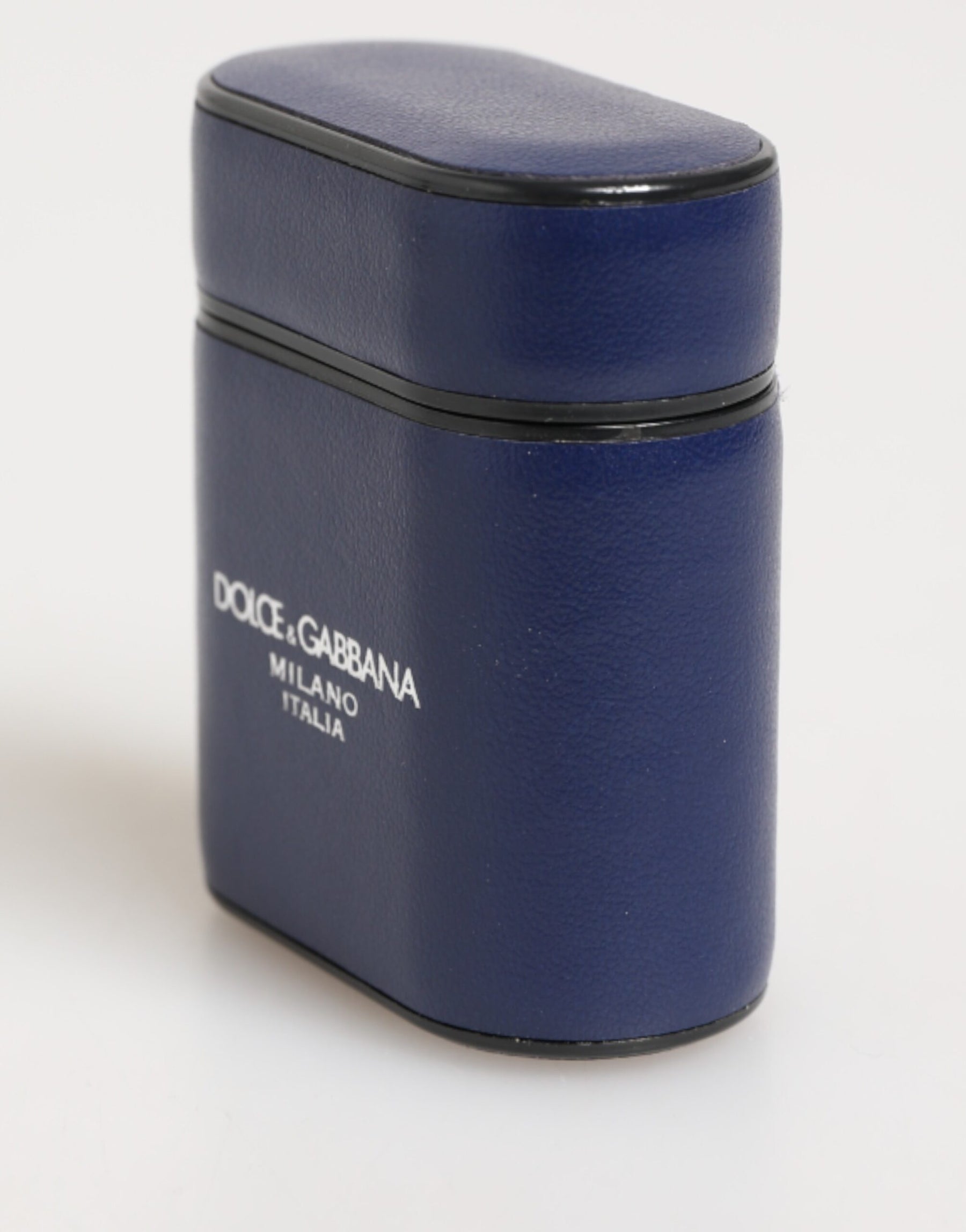 Dolce & Gabbana Blue Leather Logo Print Flip Holder Men Airpods Case | Regal Royce