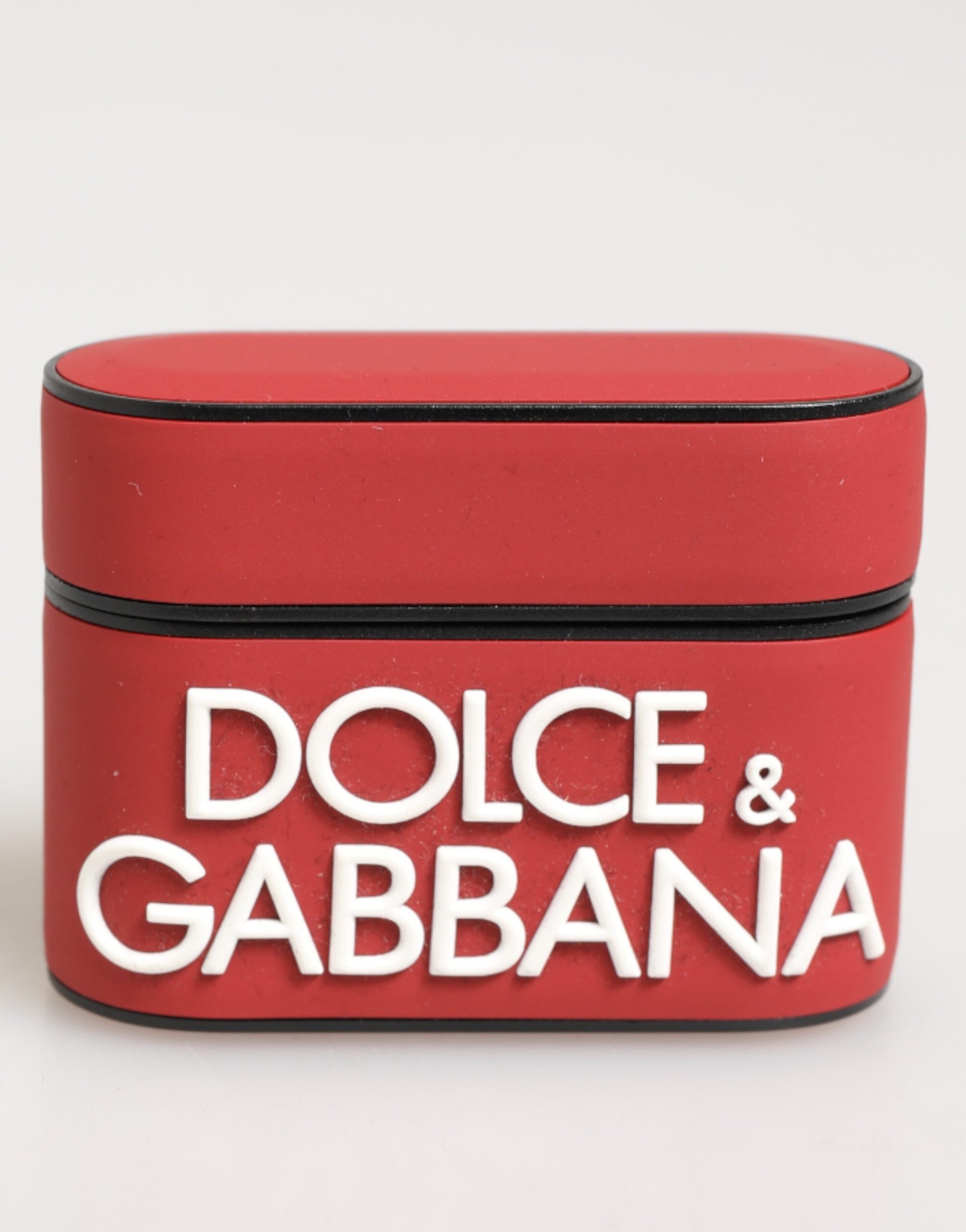 Dolce & Gabbana Red White Silicone Embossed Logo Accessory Airpods Case | Regal Royce