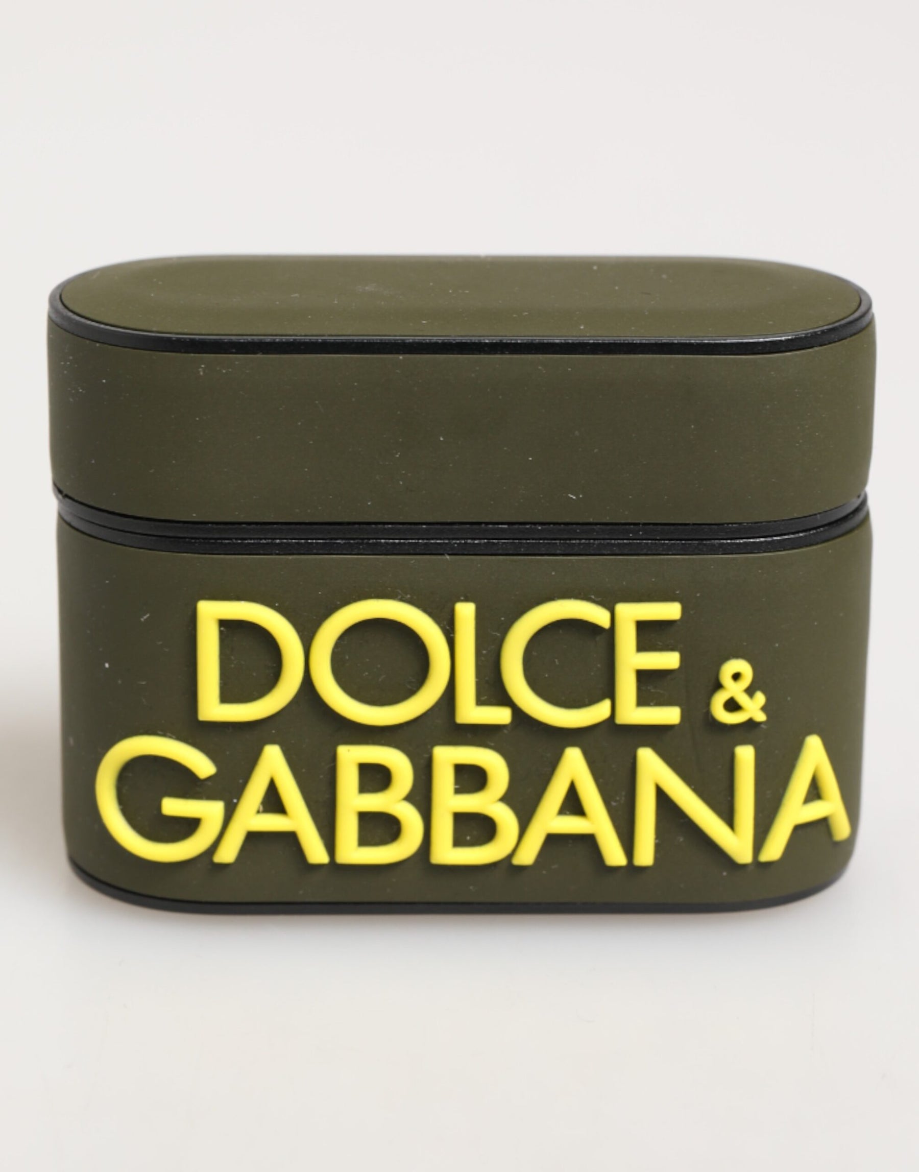 Dolce & Gabbana Army Green Rubber Logo Embossed Accessory  Airpods Case | Regal Royce
