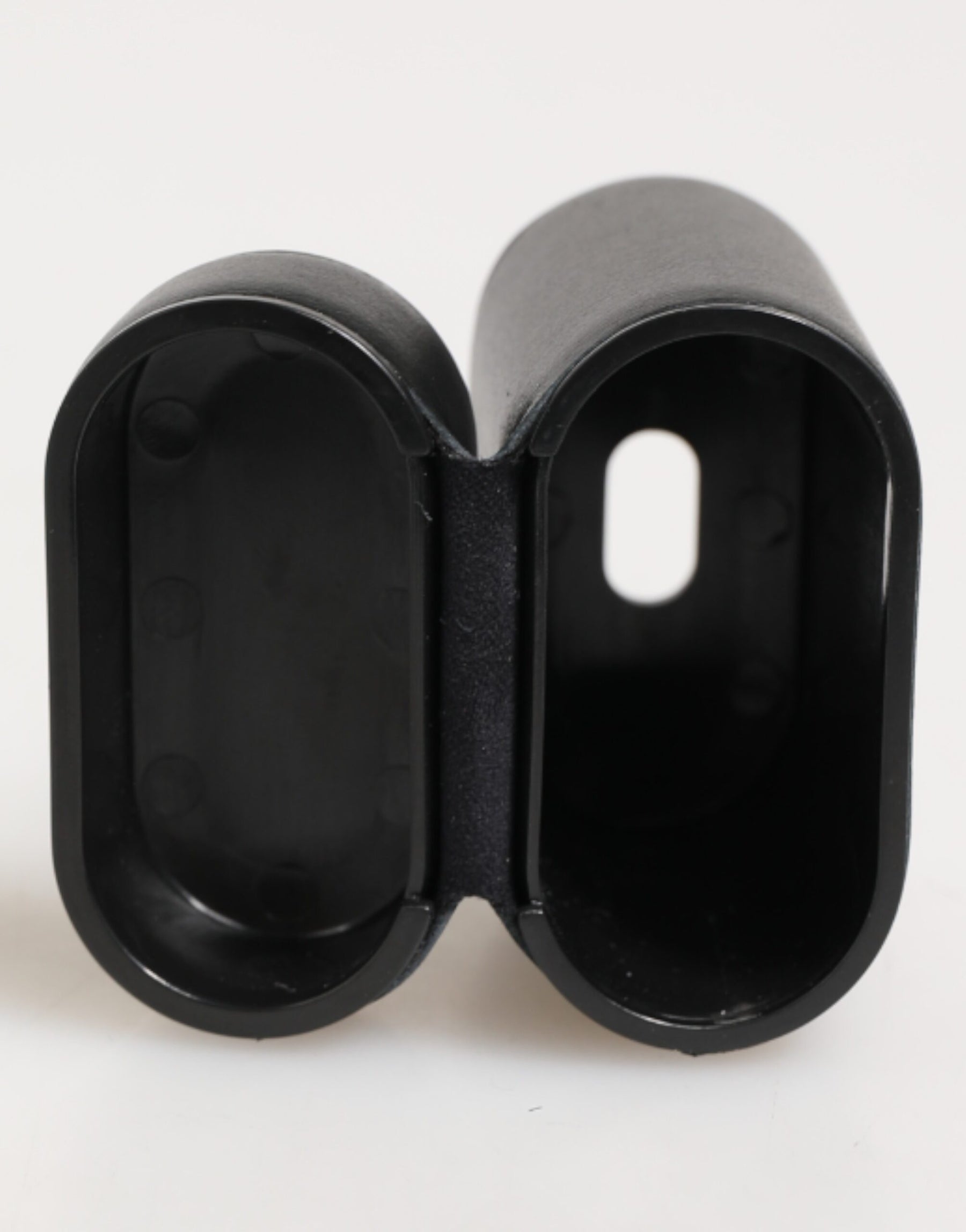 Dolce & Gabbana Black Calfskin Leather Logo Print Flip Holder Airpods Case | Regal Royce