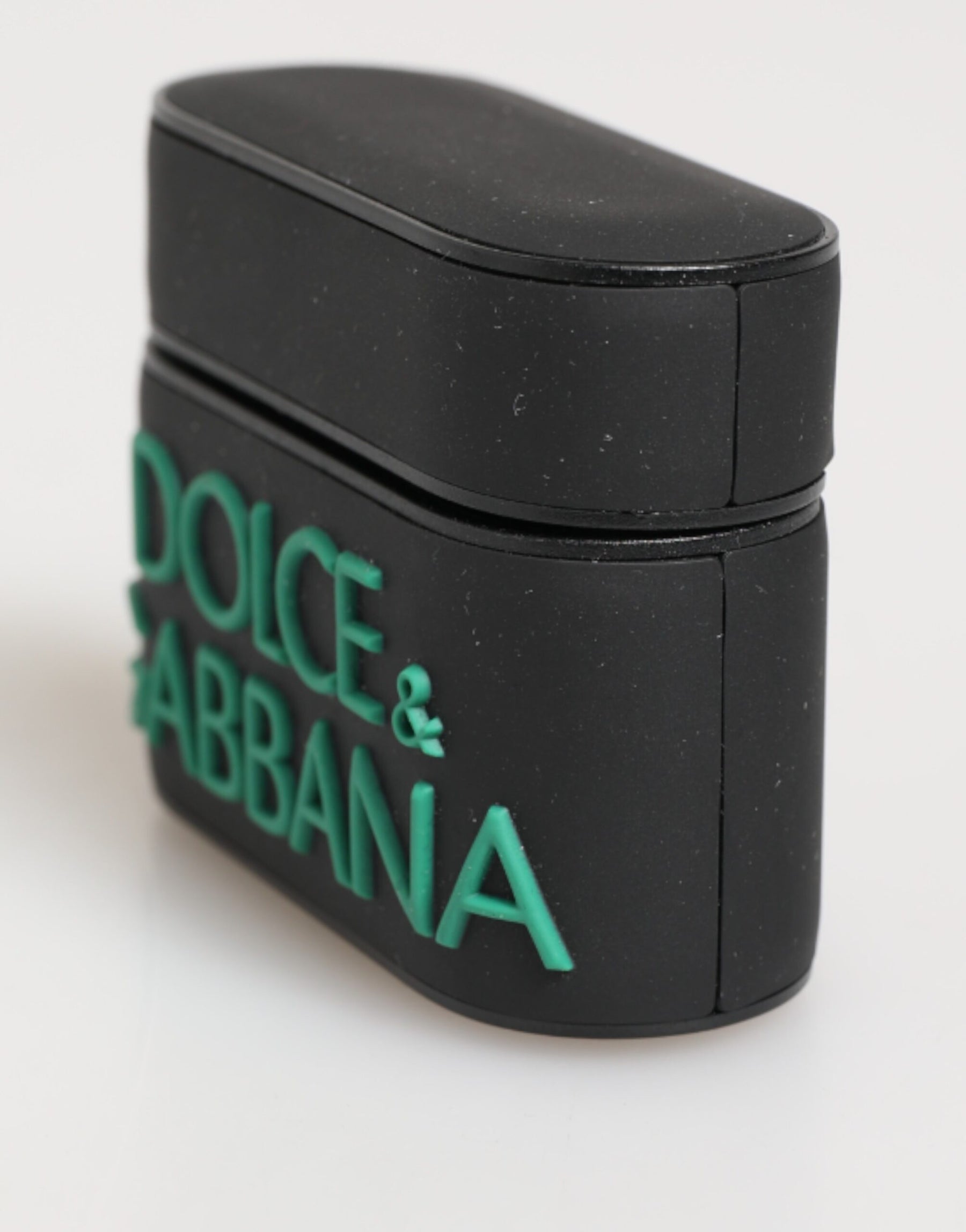 Dolce & Gabbana Black Mint Rubber Logo Embossed Accessory Airpods Case | Regal Royce