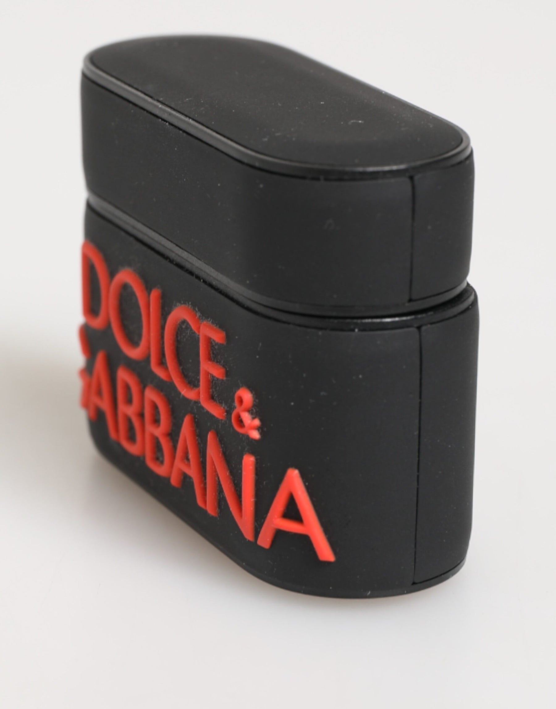 Dolce & Gabbana Black Orange Rubber Logo Embossed Accessory Airpods Case | Regal Royce