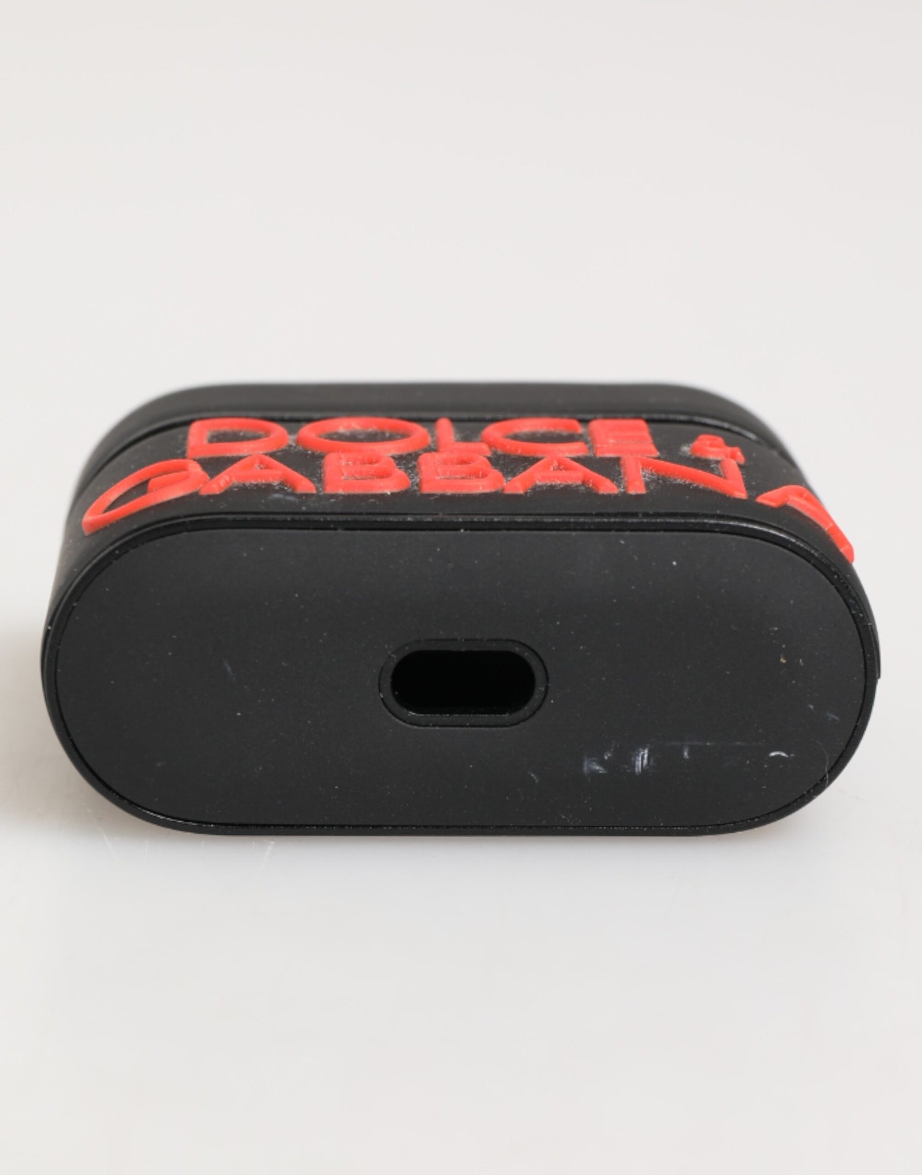 Dolce & Gabbana Black Orange Rubber Logo Embossed Accessory Airpods Case | Regal Royce