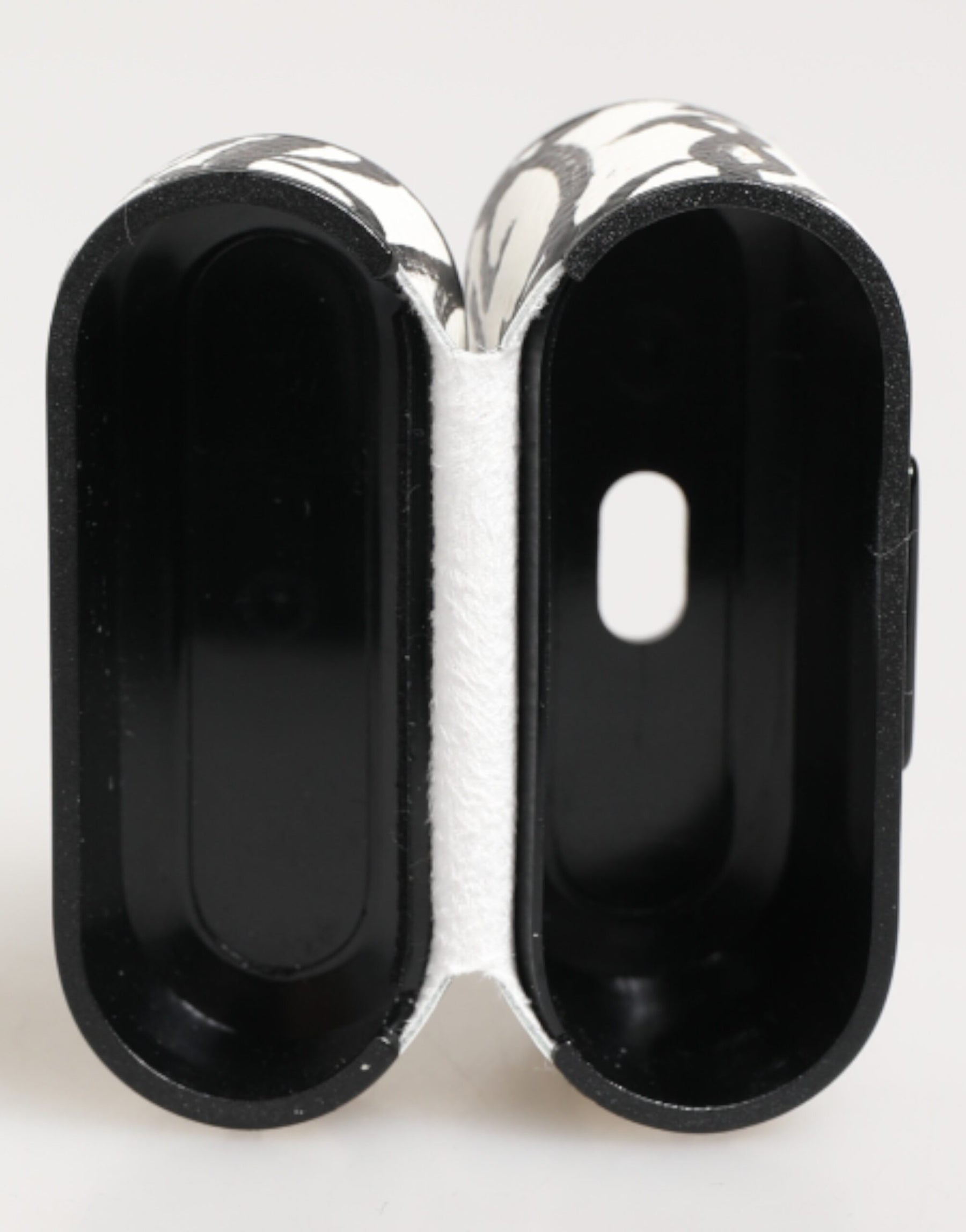 Dolce & Gabbana Black White Leather Monogram Print Logo Holder Airpods Case | Regal Royce