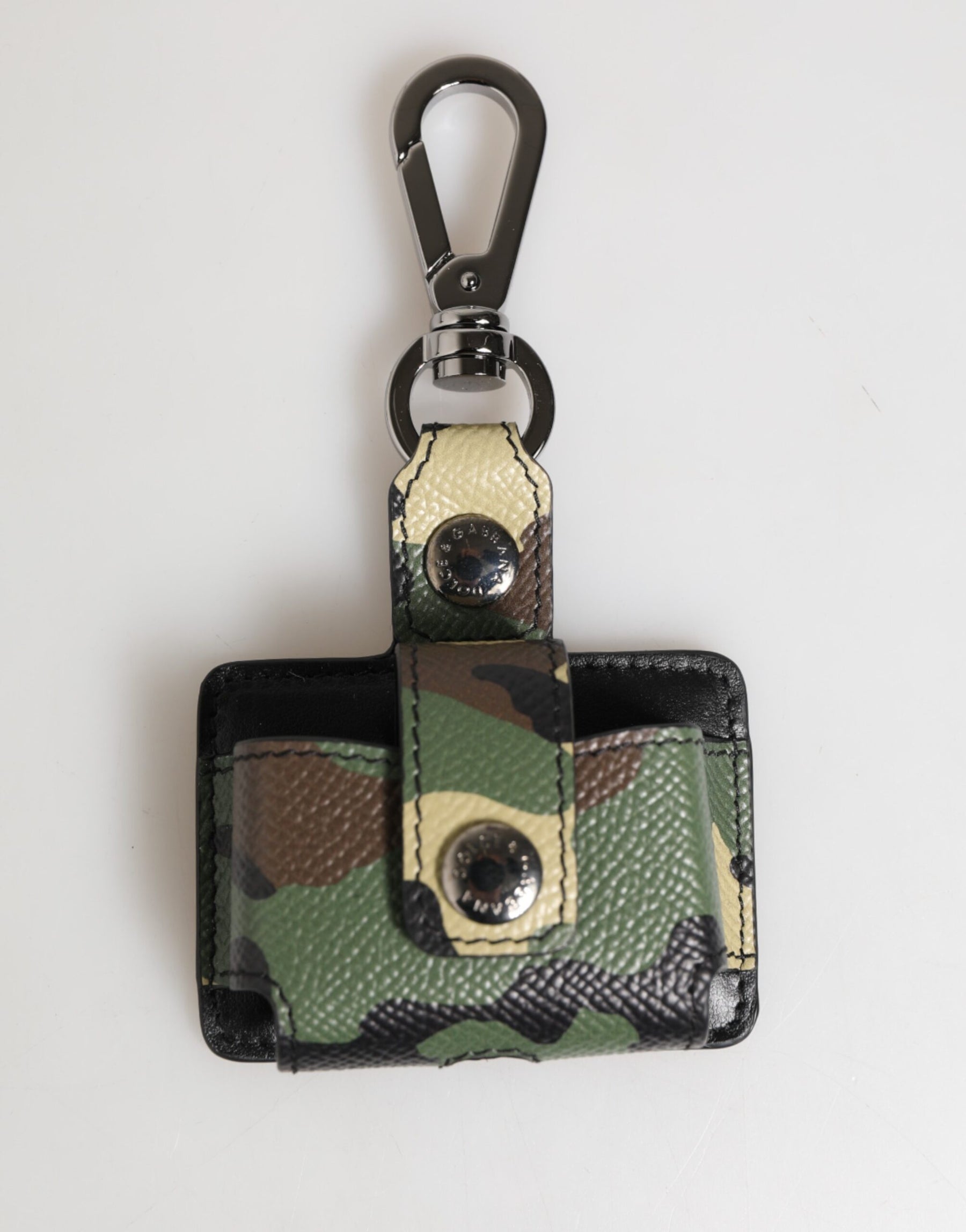 Dolce & Gabbana Multicolor Camouflage Leather Metal Accessory Airpods Case | Regal Royce