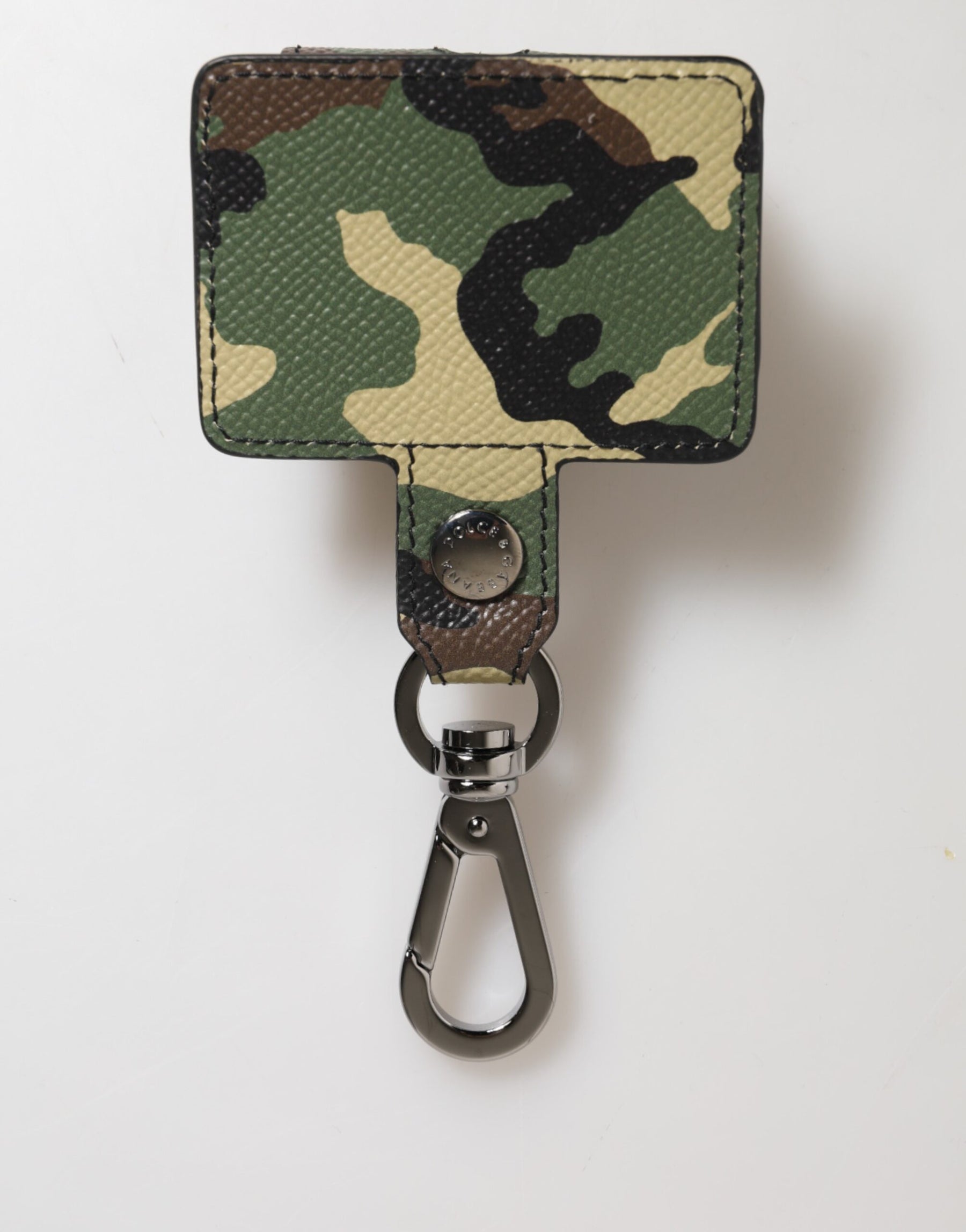 Dolce & Gabbana Multicolor Camouflage Leather Metal Accessory Airpods Case | Regal Royce