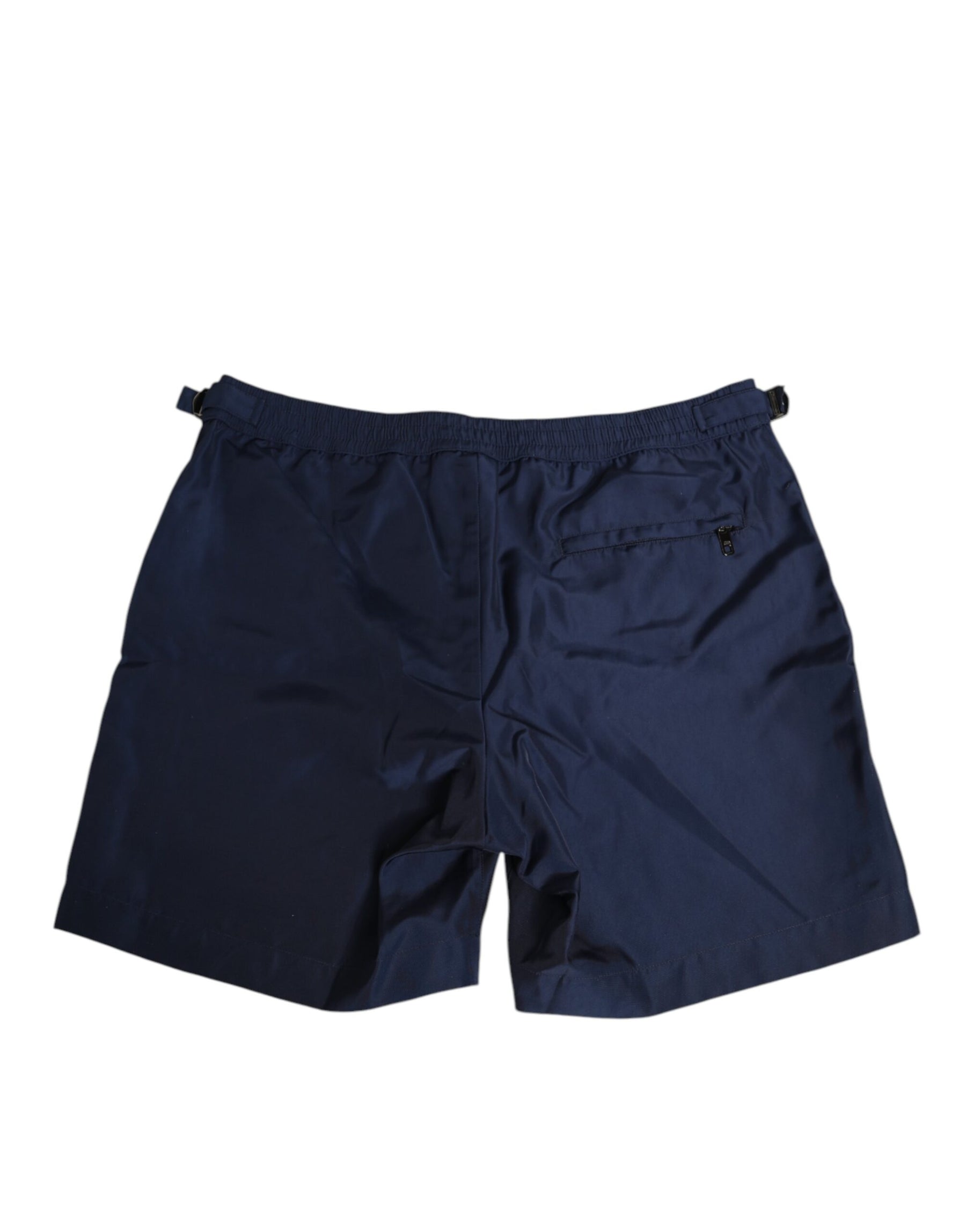 Dolce & Gabbana Navy Blue Polyester Logo Buckle Waist Swimwear | Regal Royce