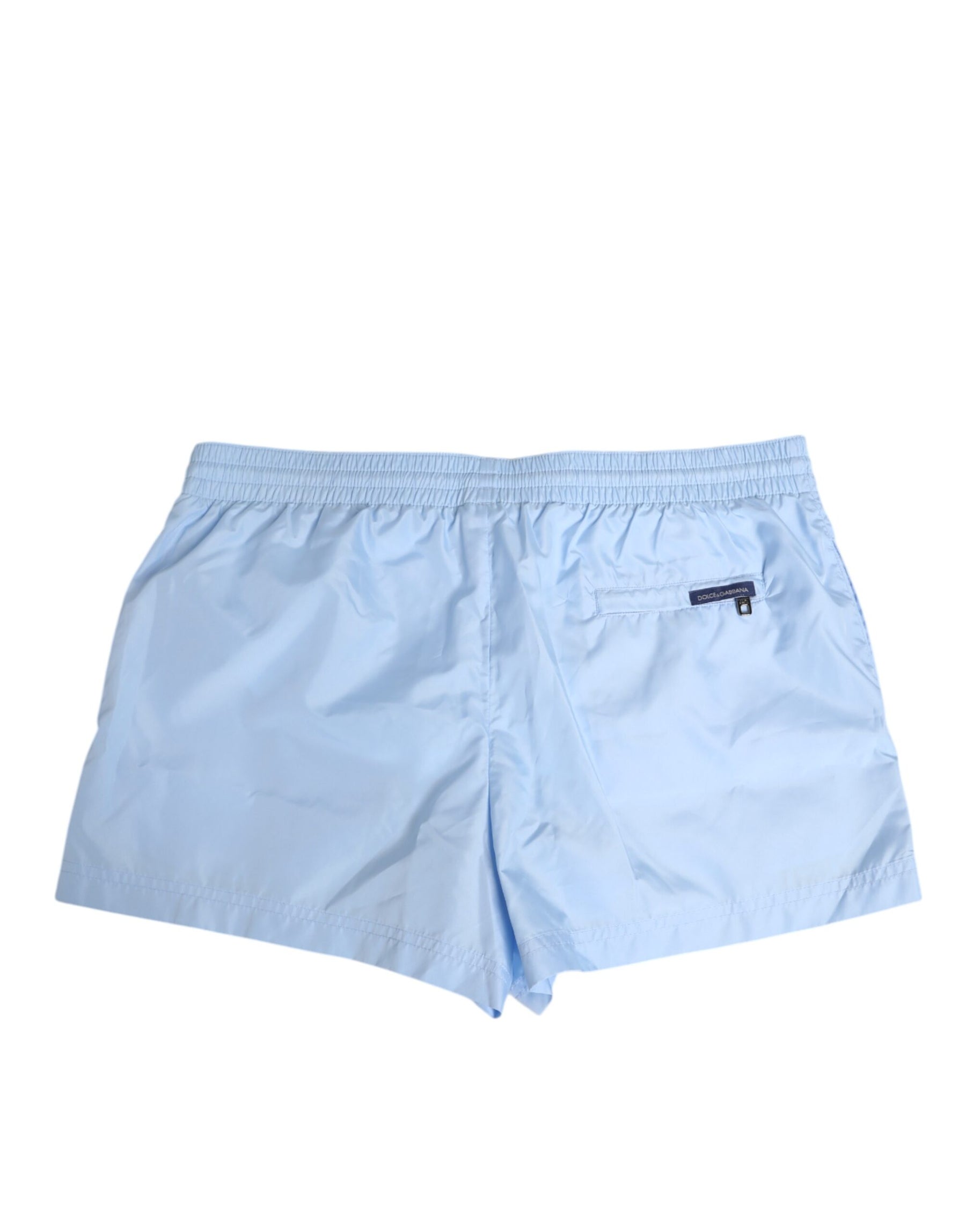Dolce & Gabbana Light Blue Nylon DG Logo Tape Men Shorts Swimwear | Regal Royce