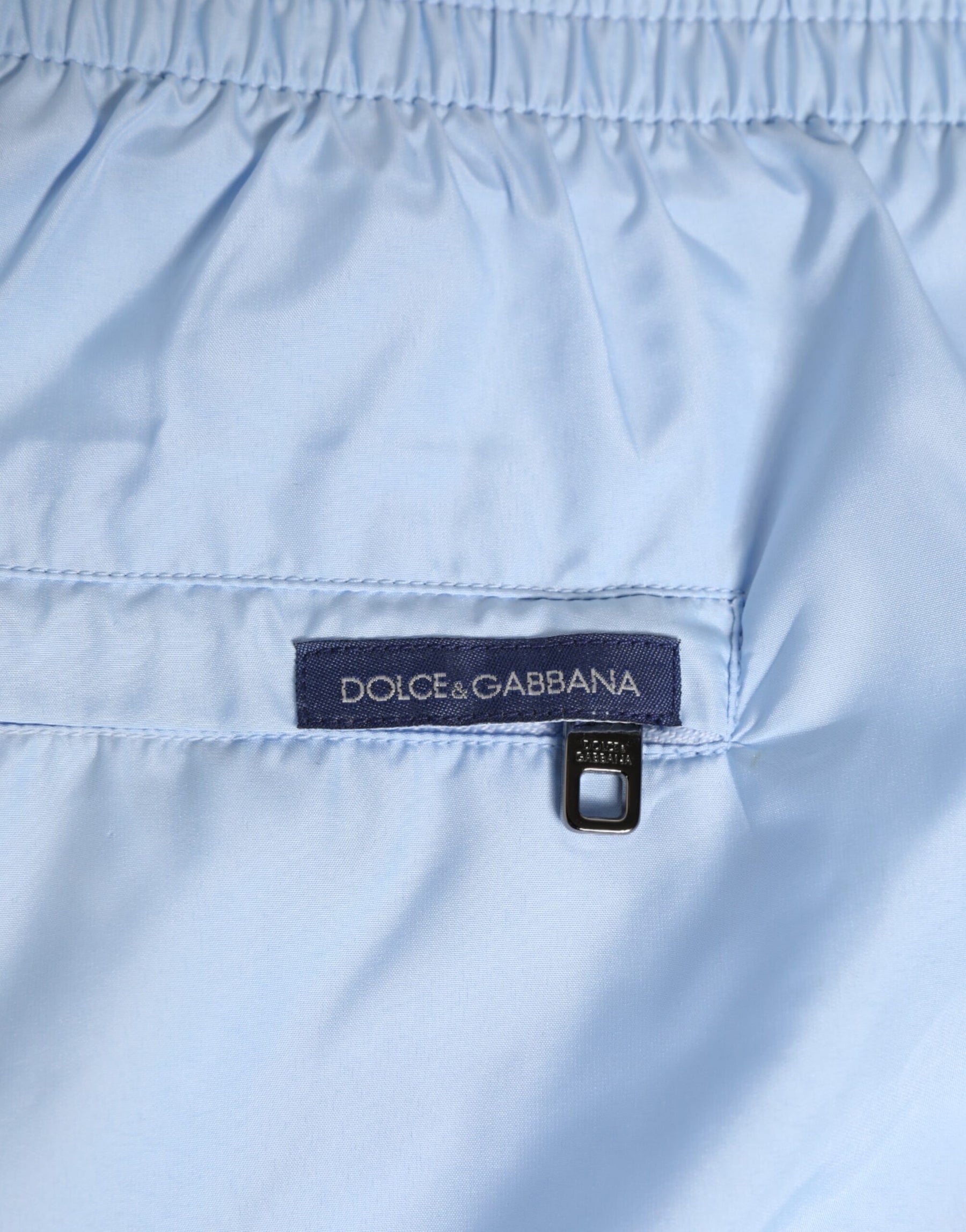 Dolce & Gabbana Light Blue Nylon DG Logo Tape Men Shorts Swimwear | Regal Royce