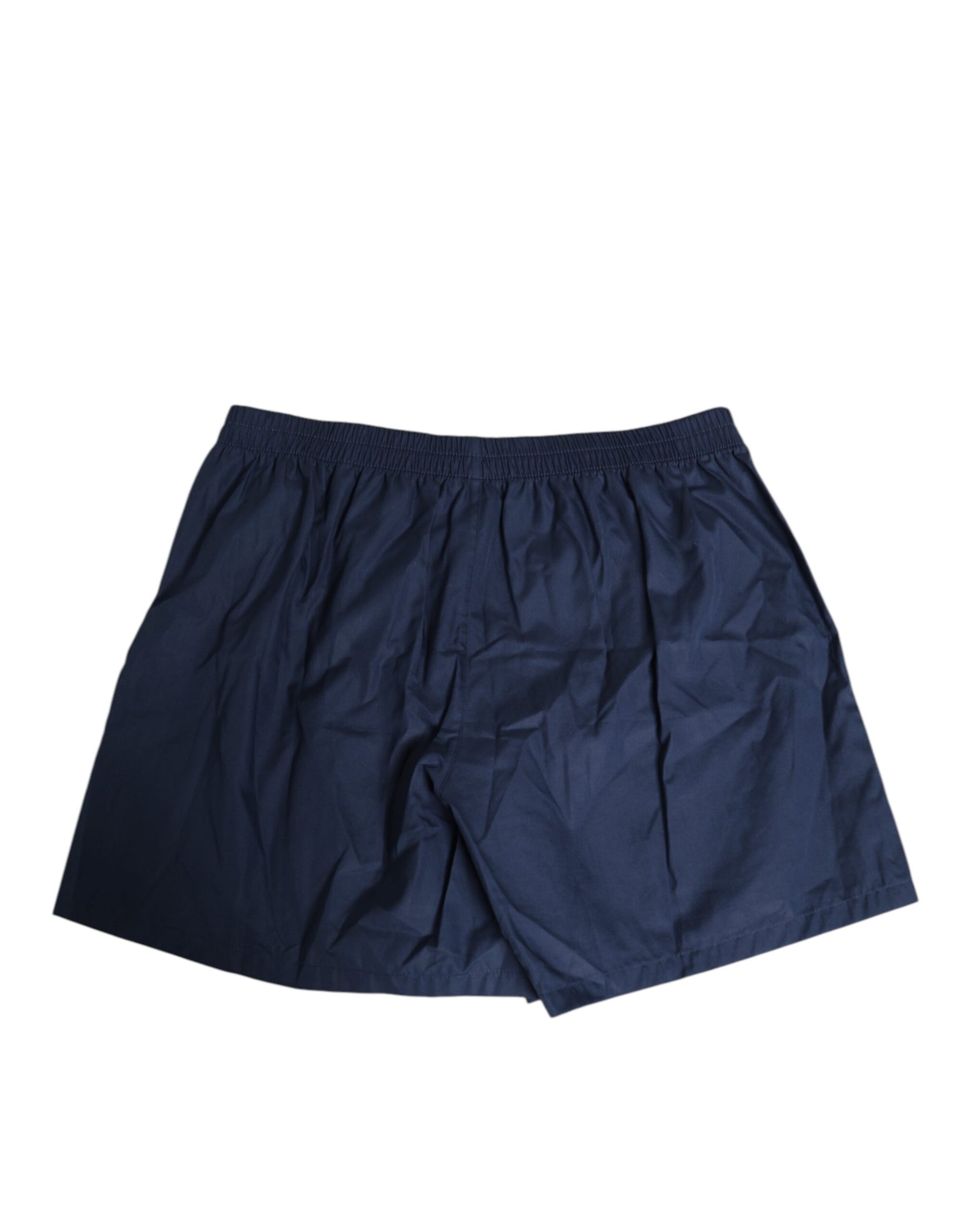 Dolce & Gabbana Navy Blue Cotton Elastic Waistband Button Swimwear | Regal Royce