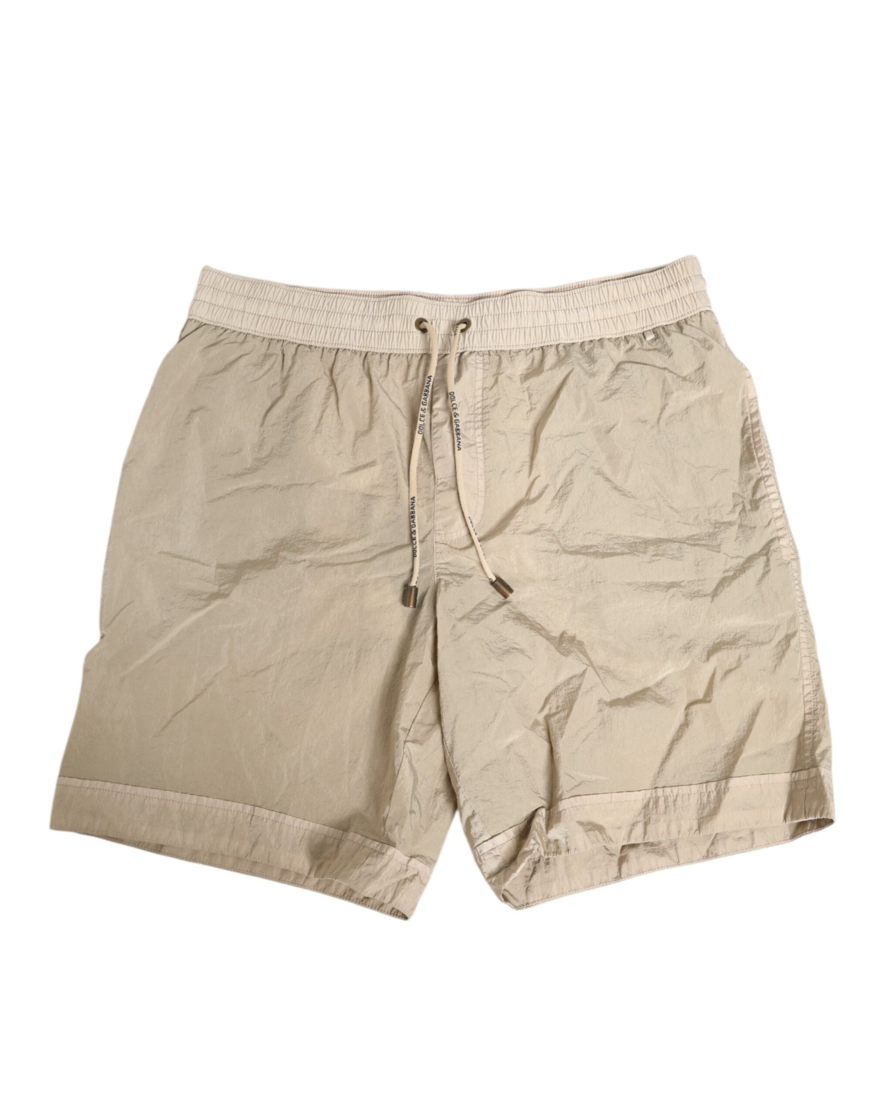 Dolce & Gabbana Beige Nylon Beachwear Men Boxer Short Swimwear | Regal Royce