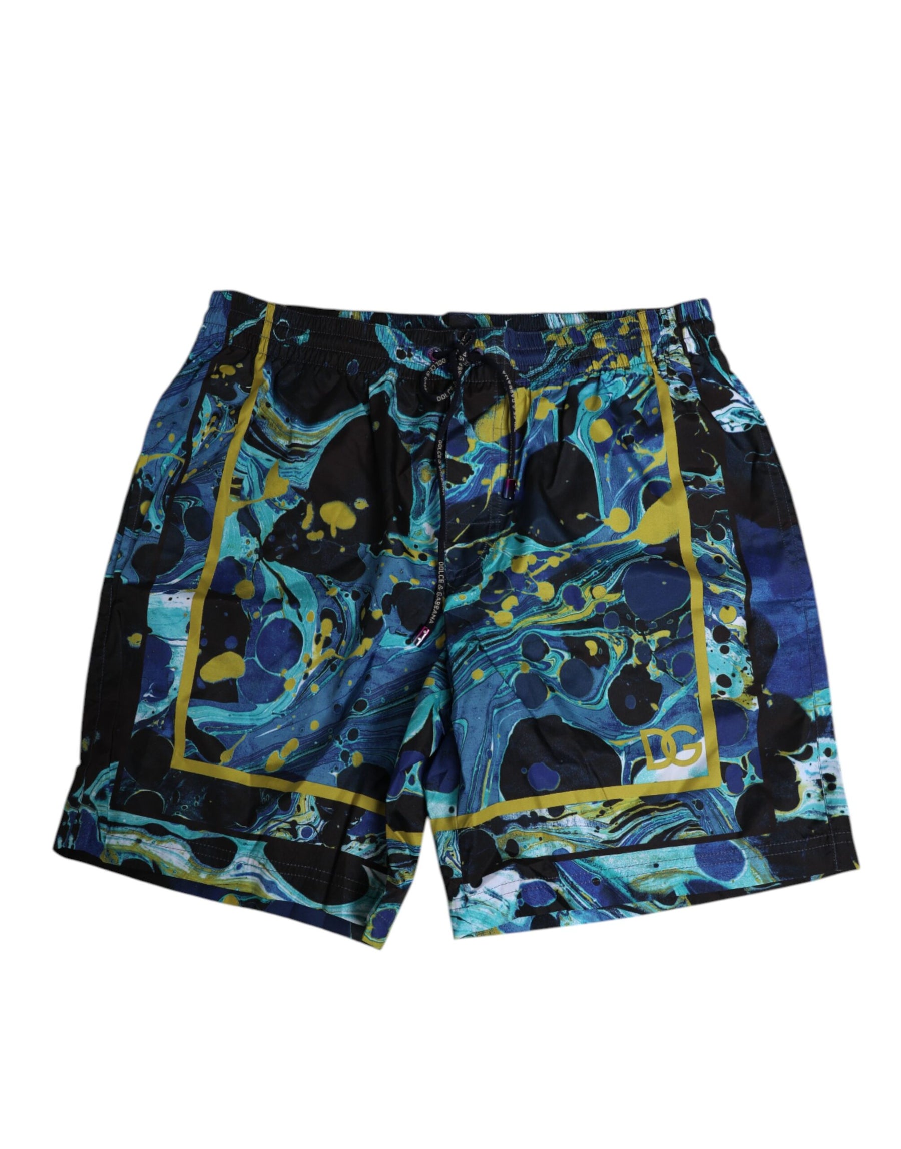Dolce & Gabbana Blue Marble Print Logo Men Boxer Short Swimwear | Regal Royce