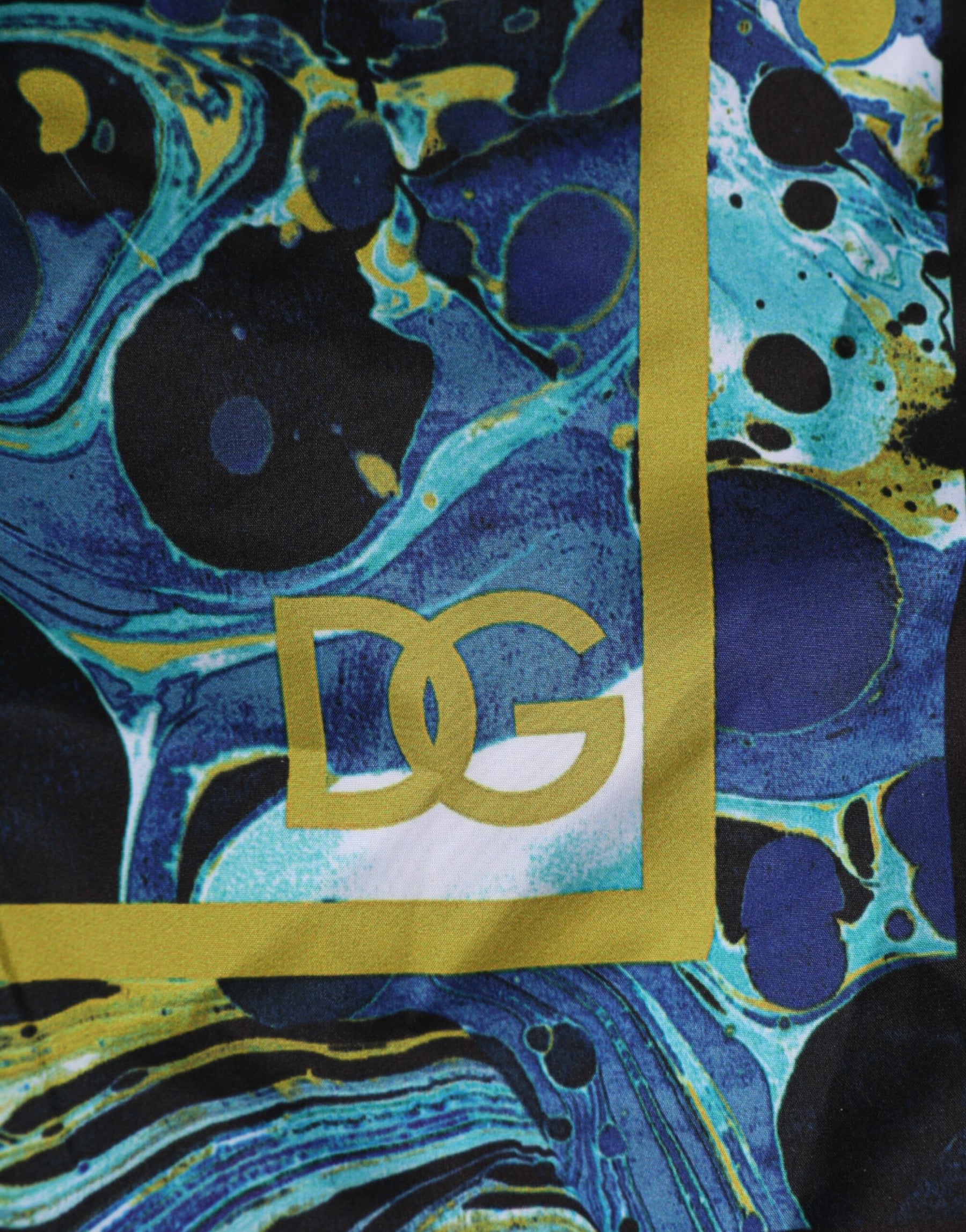 Dolce & Gabbana Blue Marble Print Logo Men Boxer Short Swimwear | Regal Royce