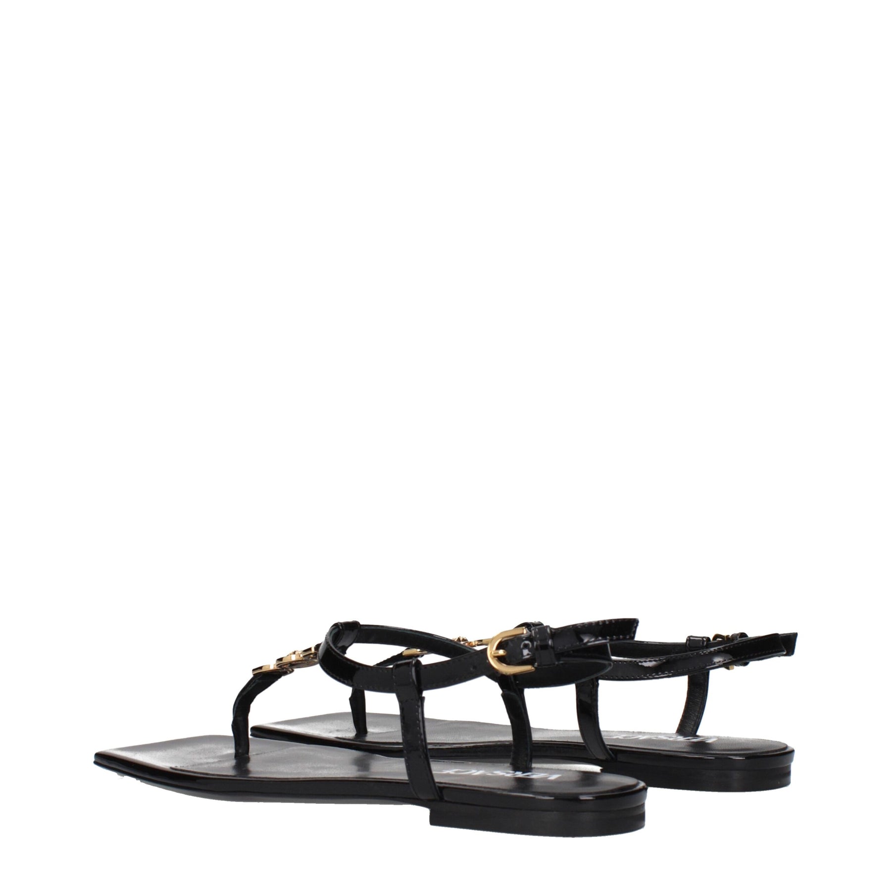 Versace Black Leather Flip-Flop Sandals | Regal Royce