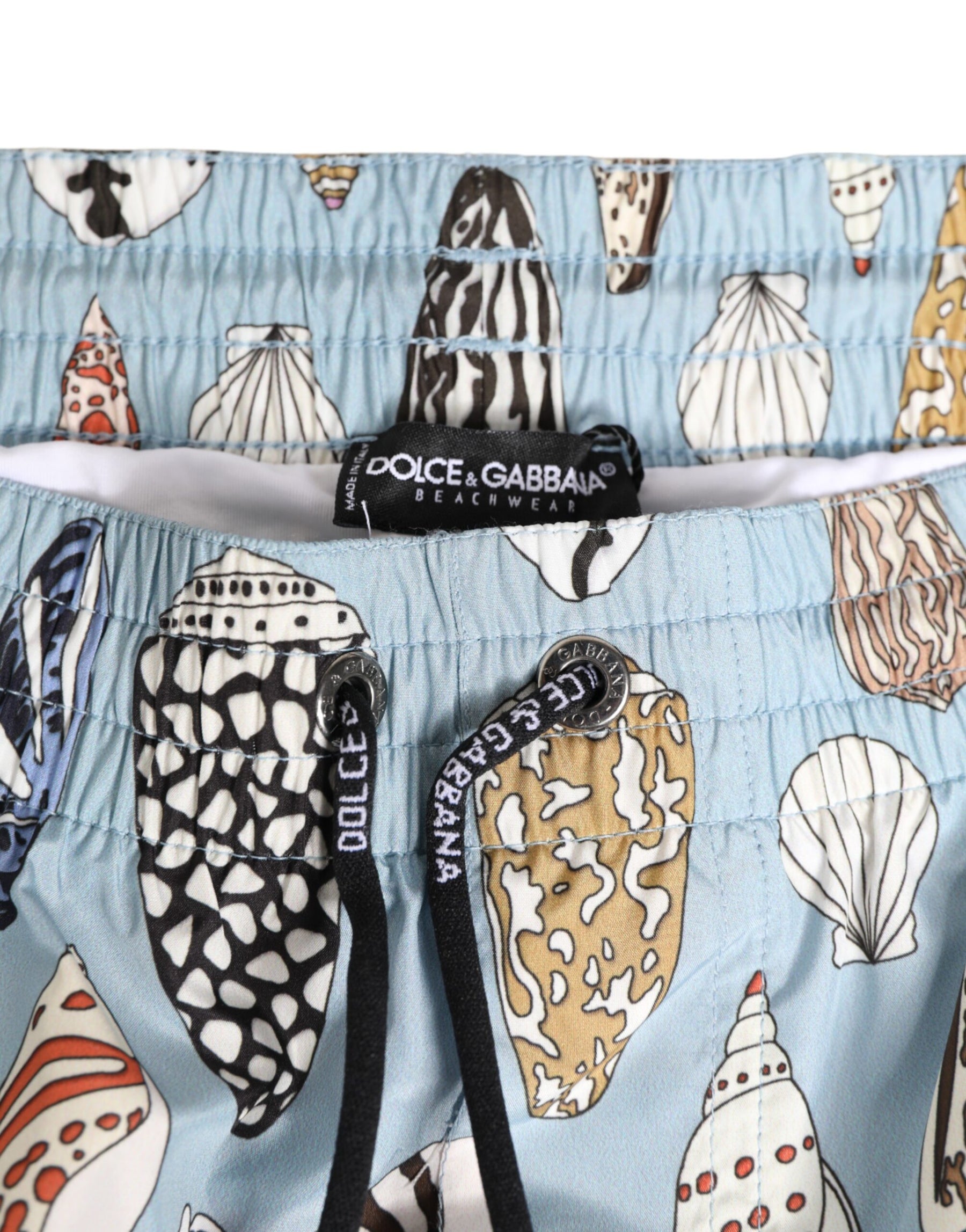Dolce & Gabbana Blue Seashell Print Nylon Men Shorts Swimwear | Regal Royce
