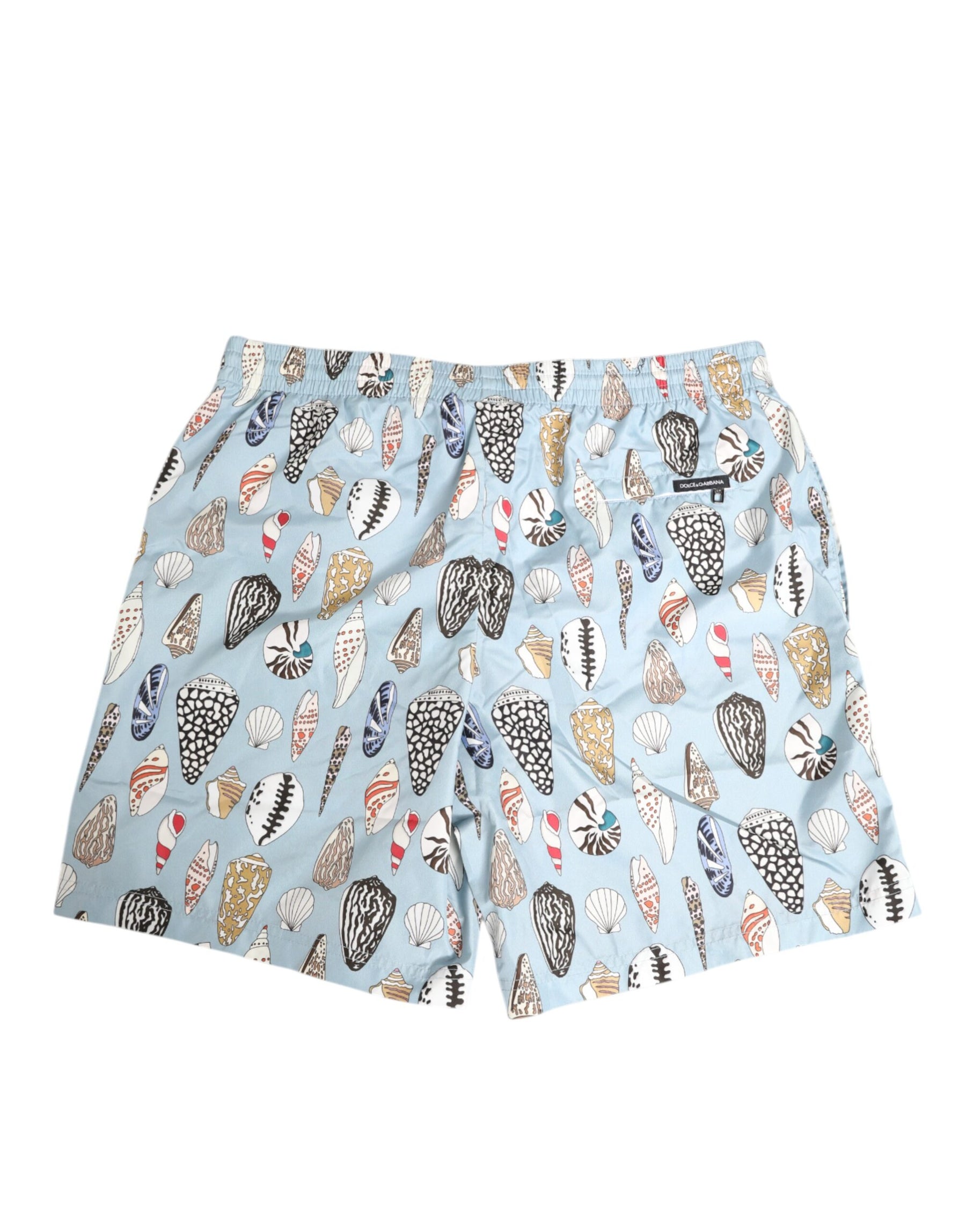 Dolce & Gabbana Blue Seashell Print Nylon Men Shorts Swimwear | Regal Royce