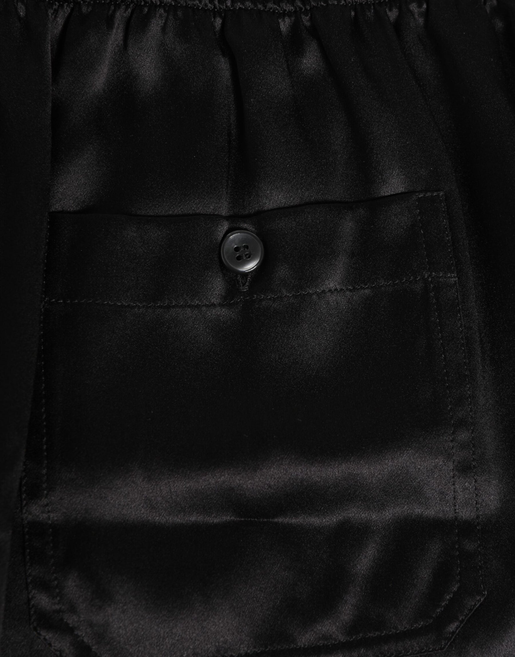 Dolce & Gabbana Black Silk Satin Elastic Men Boxer Short Swimwear | Regal Royce