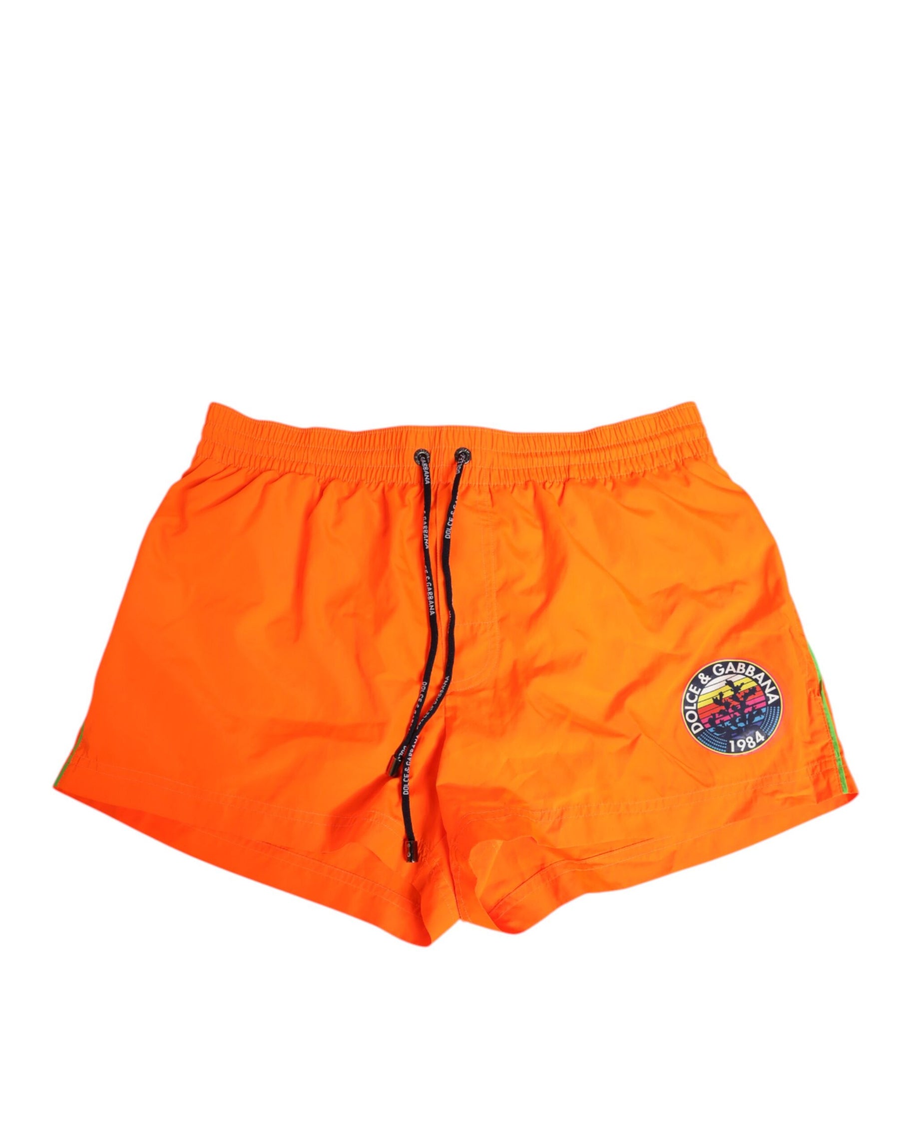 Dolce & Gabbana Orange Polyester Beachwear Men Shorts Swimwear | Regal Royce