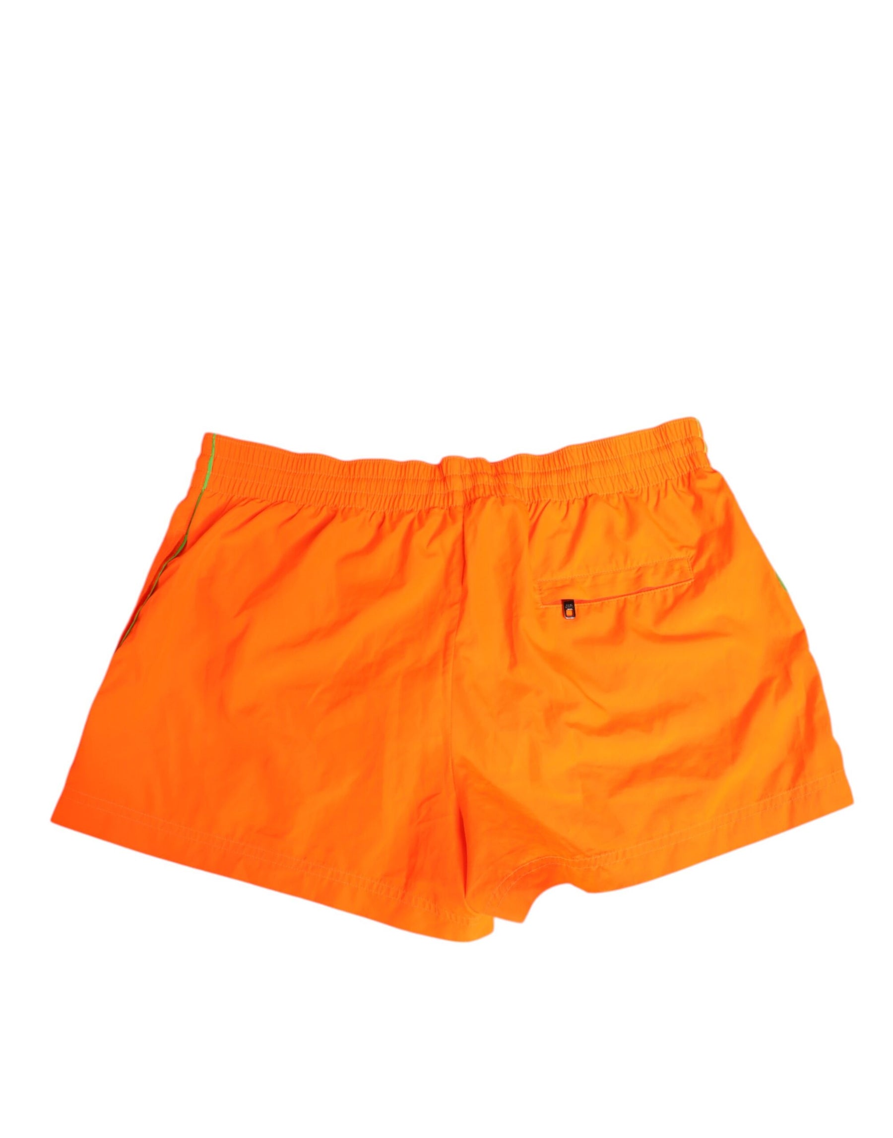Dolce & Gabbana Orange Polyester Beachwear Men Shorts Swimwear | Regal Royce