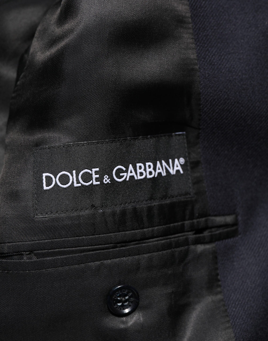 Dolce & Gabbana Dark Blue Wool Men Jacket Coat Blazer Suit