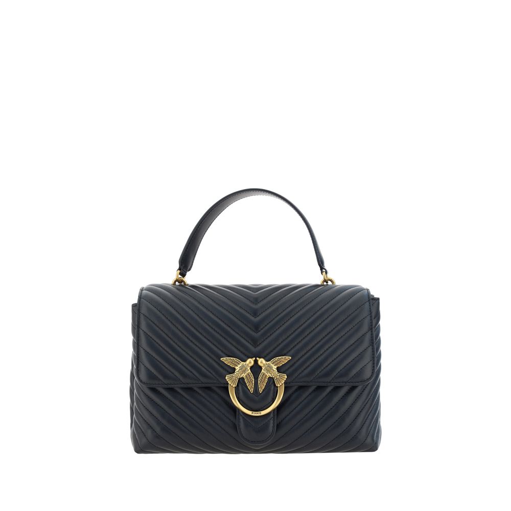 PINKO Black Calf Leather Bos Taurus Handbag | Regal Royce