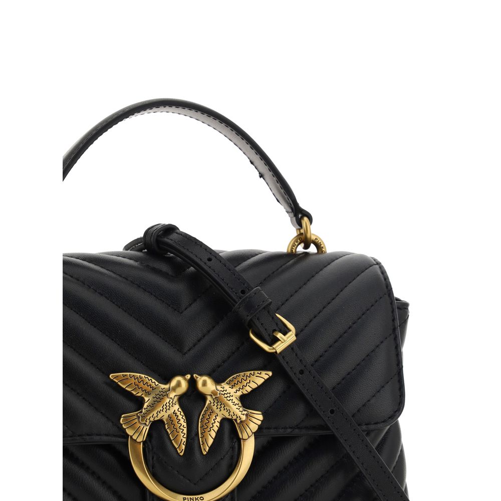 PINKO Black Calf Leather Bos Taurus Handbag | Regal Royce