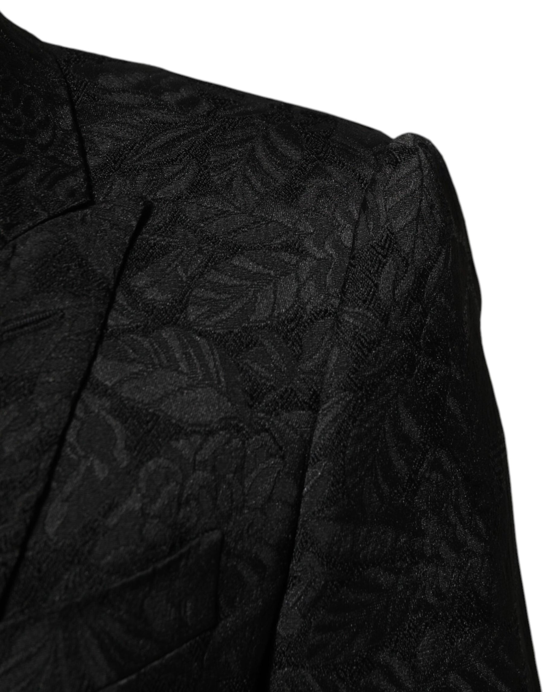 Dolce & Gabbana Black 3 Piece Brocade Jacquard Suit MARTINI | Regal Royce