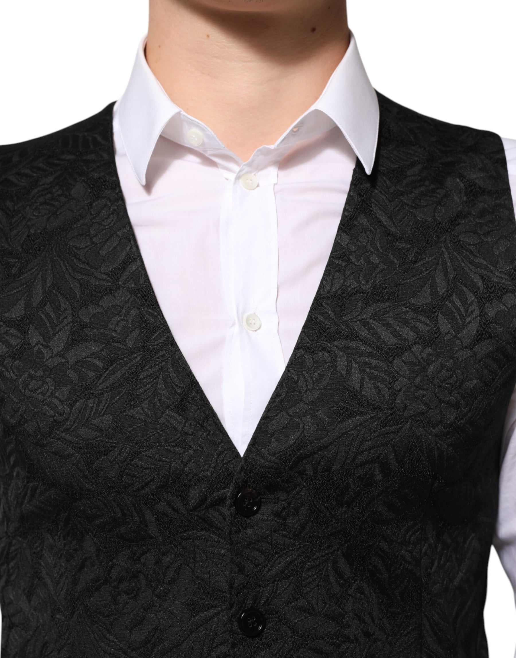 Dolce & Gabbana Black 3 Piece Brocade Jacquard Suit MARTINI | Regal Royce