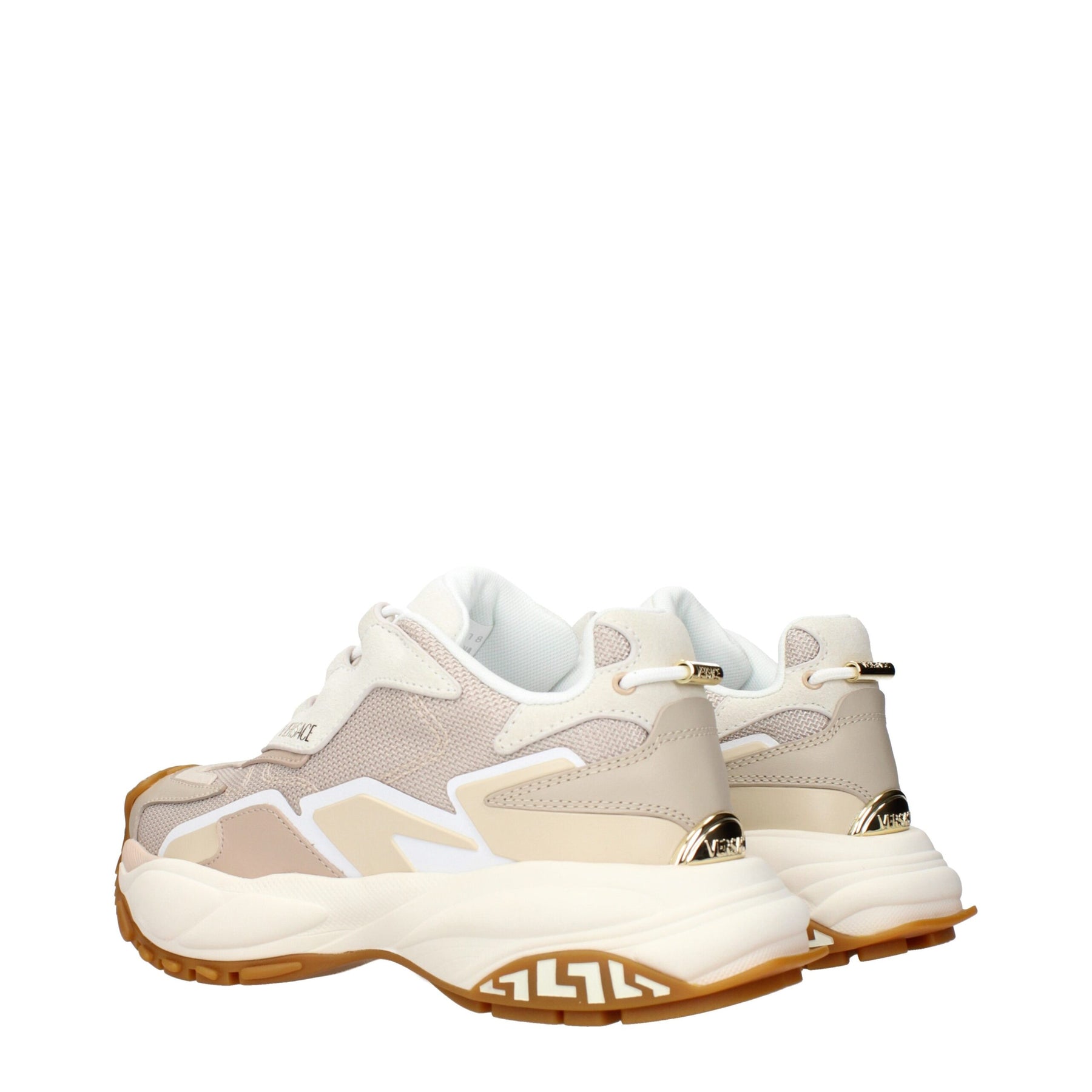 Versace Beige Fabric Chunky Sneakers | Regal Royce