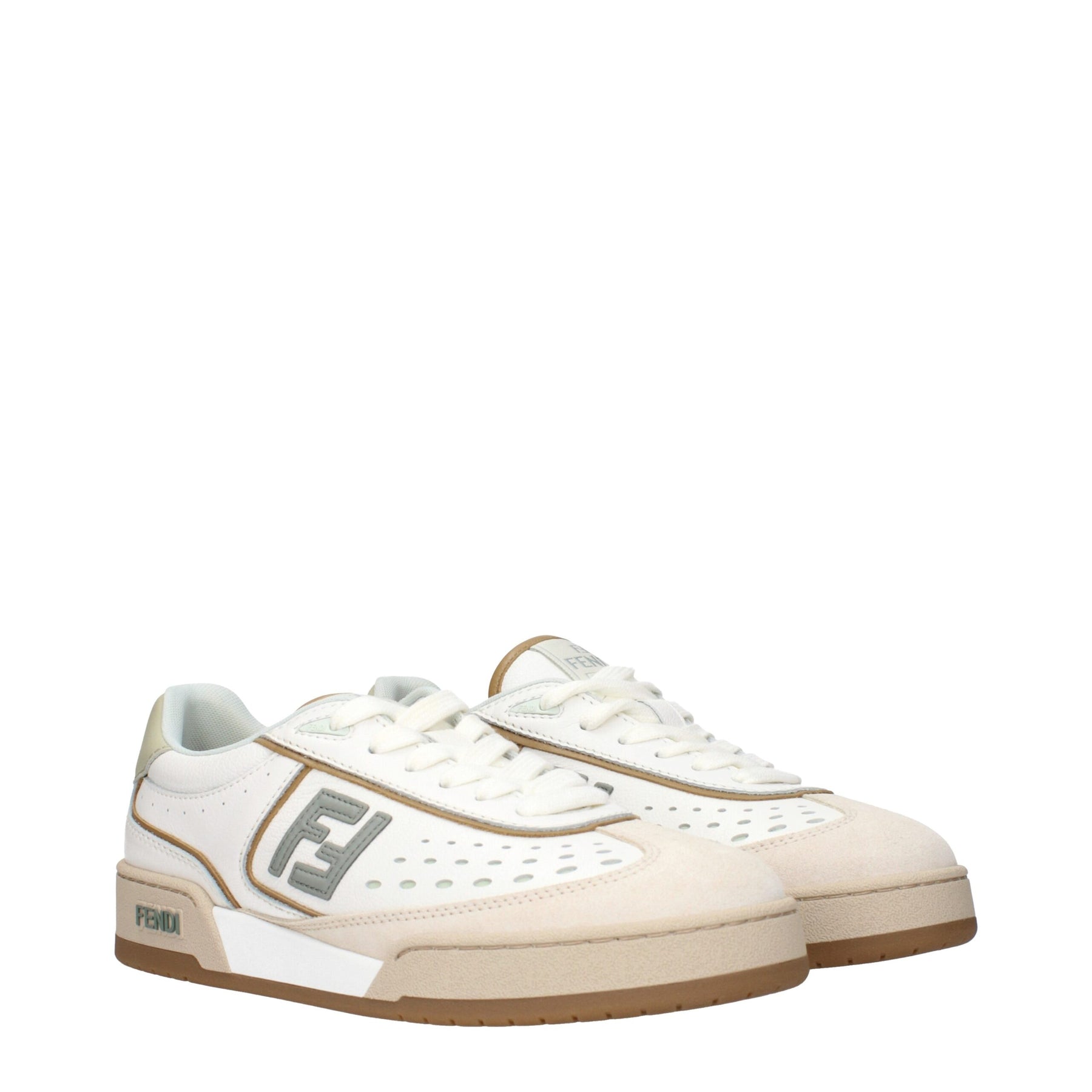 Fendi White Leather Low Top Sneakers | Regal Royce