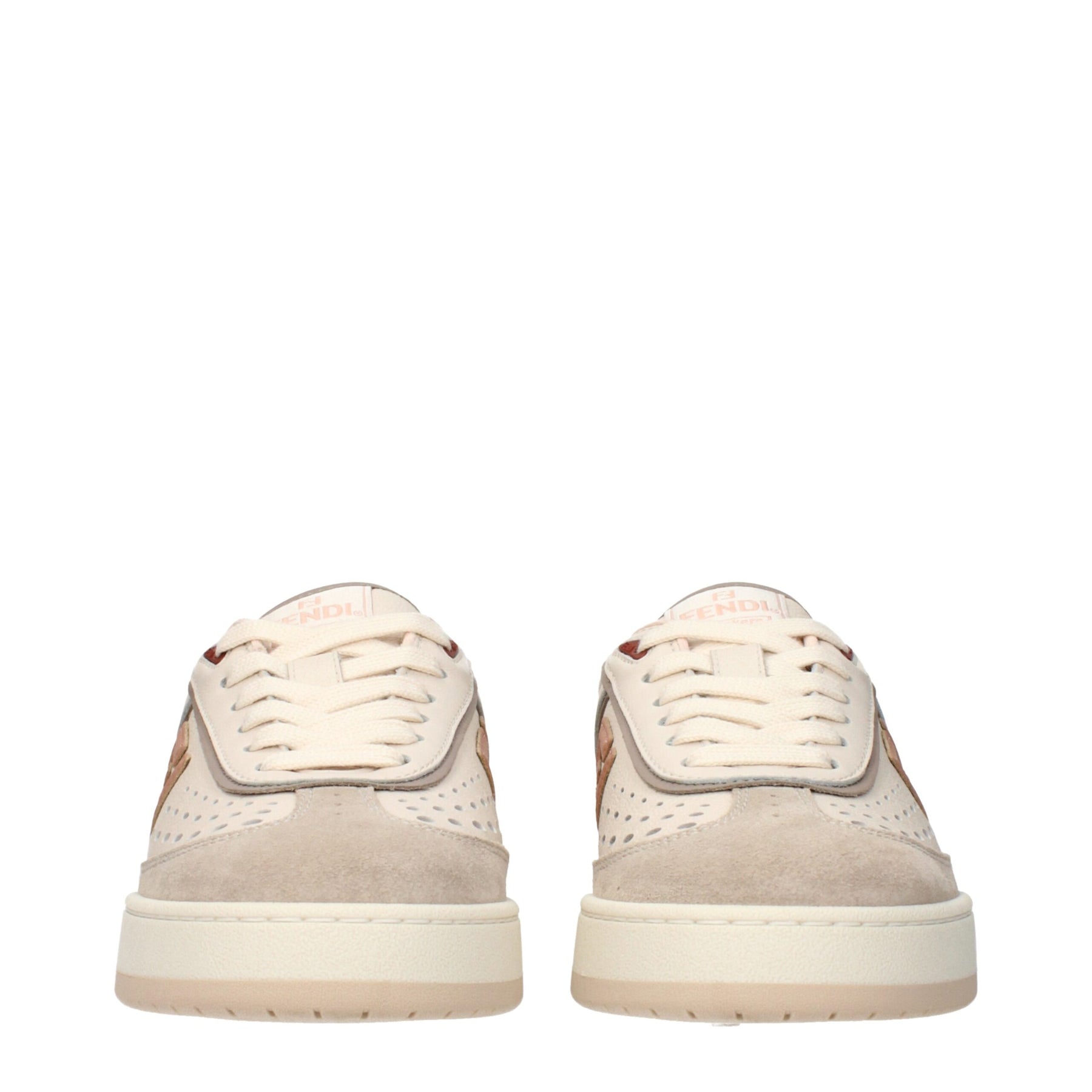 Fendi Beige Leather Low Top Sneakers | Regal Royce
