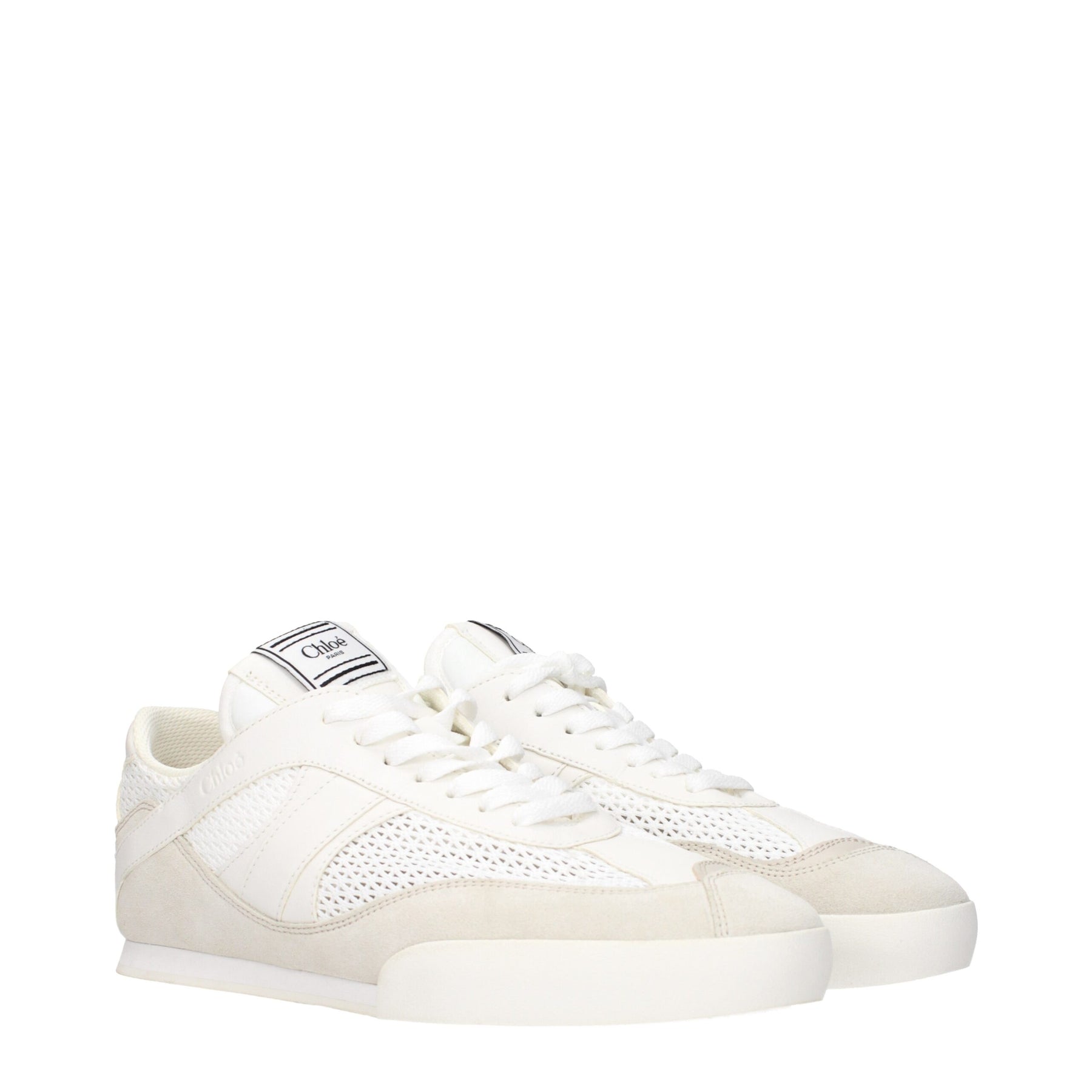 Chloé White Fabric Low Top Sneakers | Regal Royce