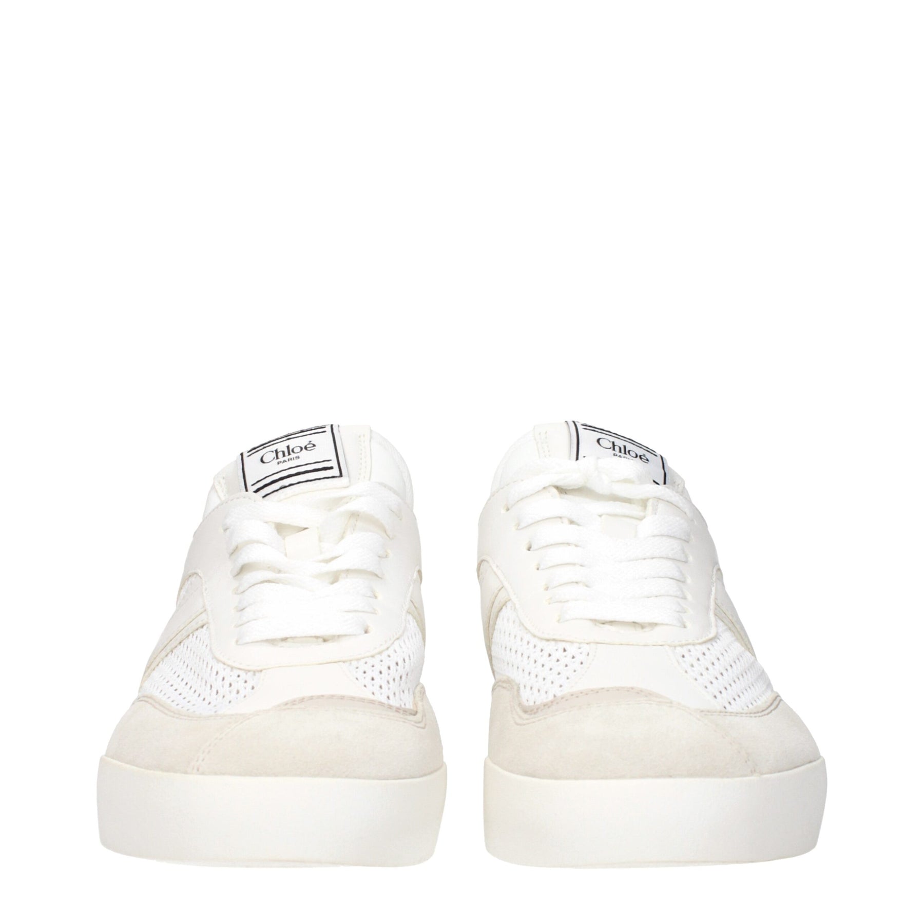 Chloé White Fabric Low Top Sneakers | Regal Royce