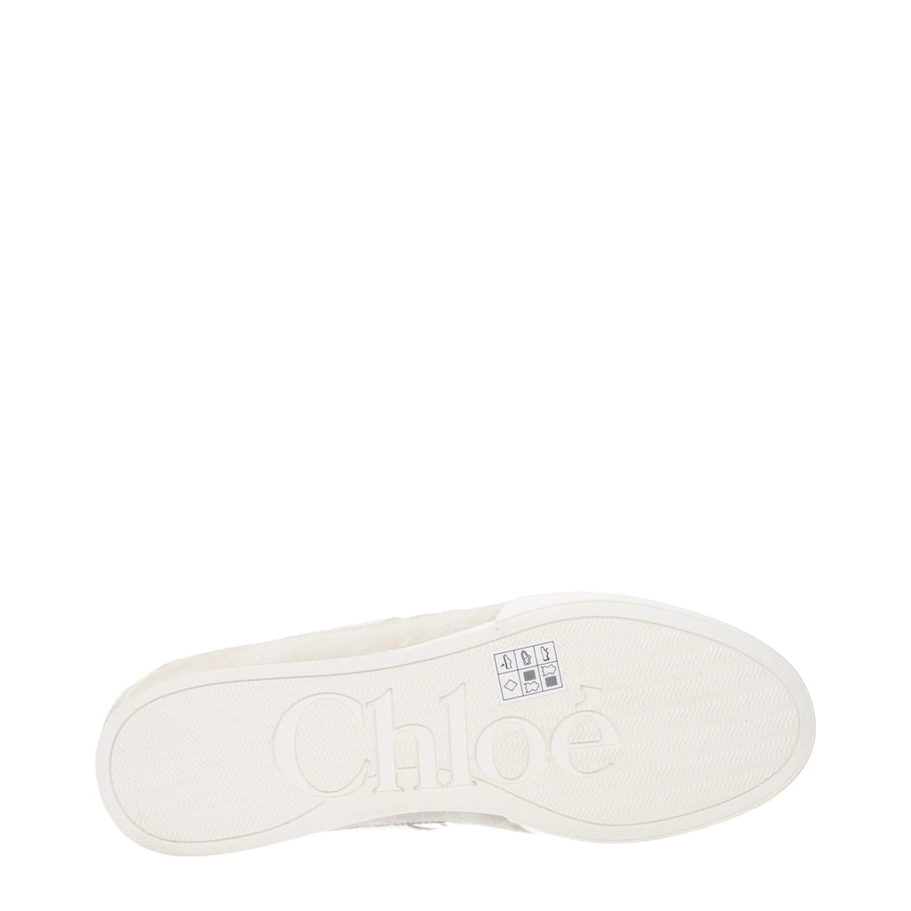 Chloé White Fabric Low Top Sneakers