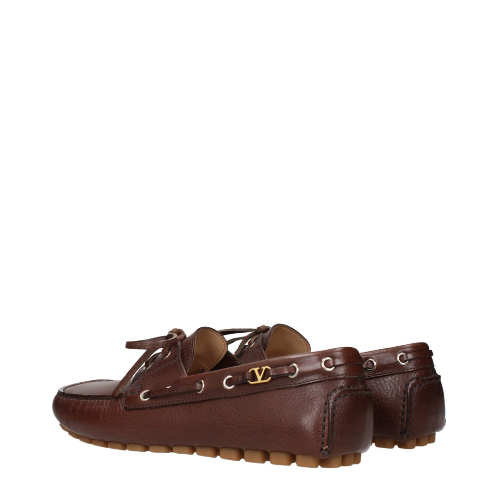 Valentino Garavani Brown Leather Slip-On Loafers