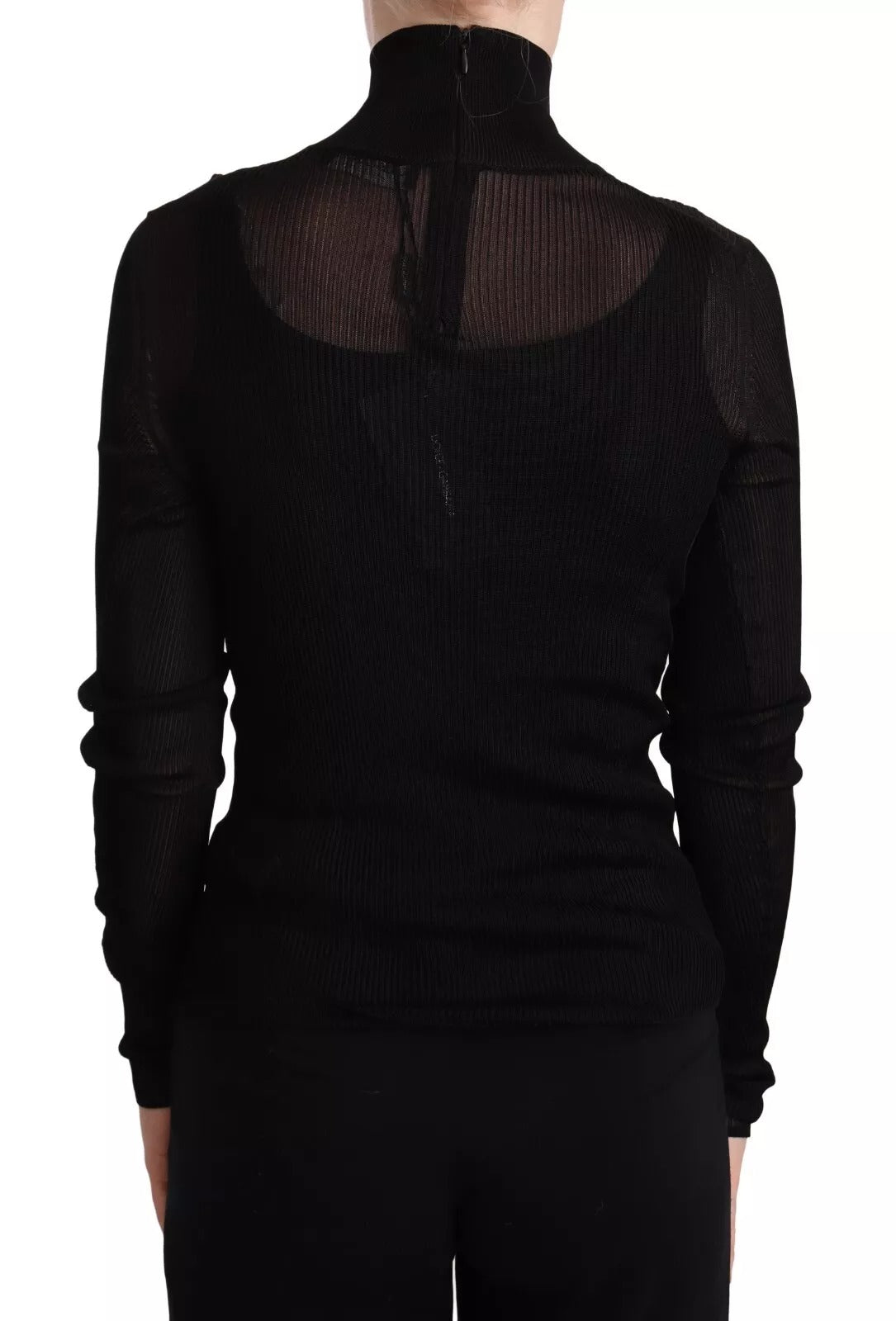 Dolce & Gabbana Black Turtleneck Form Fitting Pullover Sweater | Regal Royce