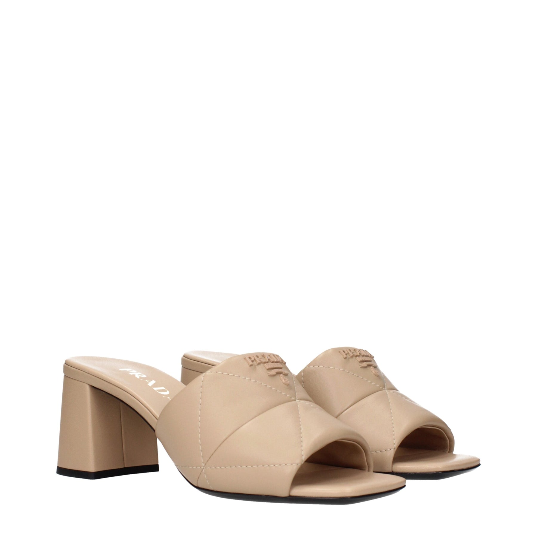 Prada Beige Leather Slippers | Regal Royce