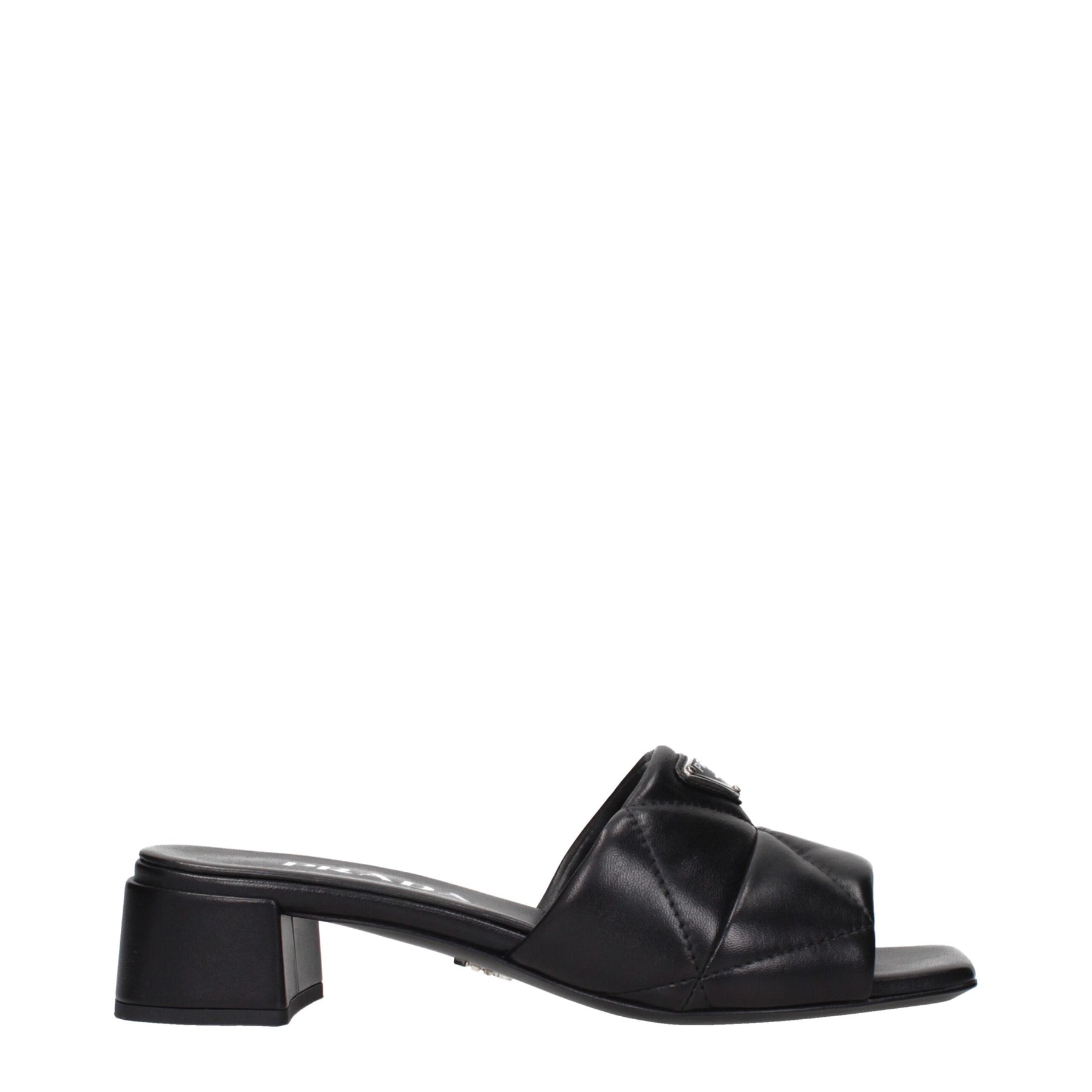 Prada Black Leather Flat Sandals | Regal Royce