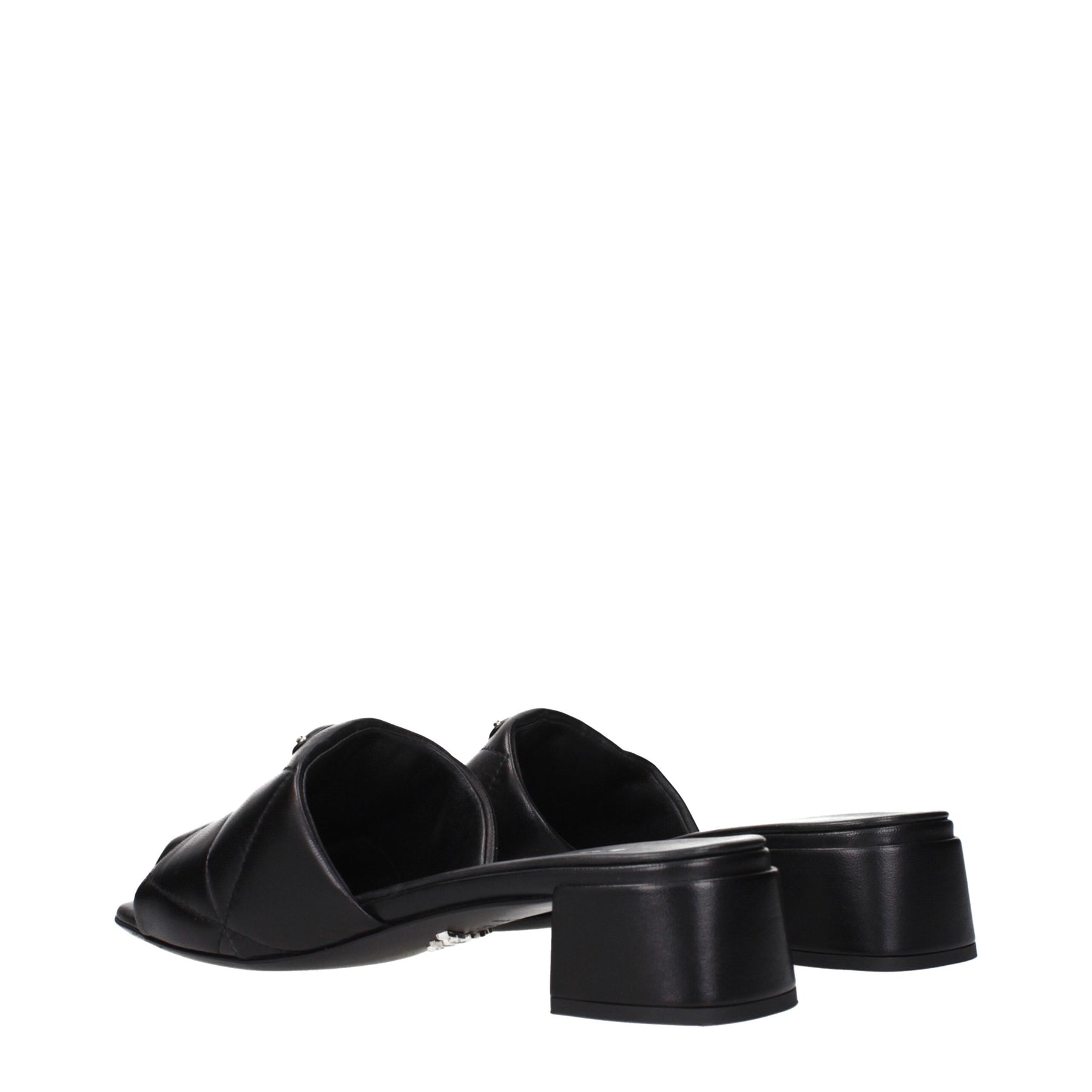 Prada Black Leather Flat Sandals | Regal Royce
