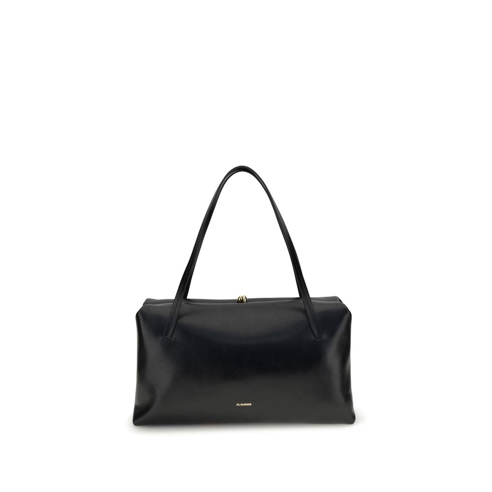 Jil Sander Black Calf Leather Bos Taurus Shoulder Bag | Regal Royce