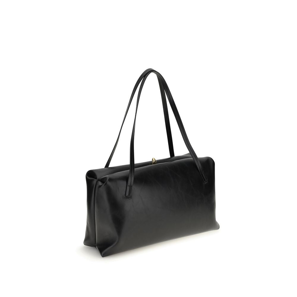 Jil Sander Black Calf Leather Bos Taurus Shoulder Bag | Regal Royce