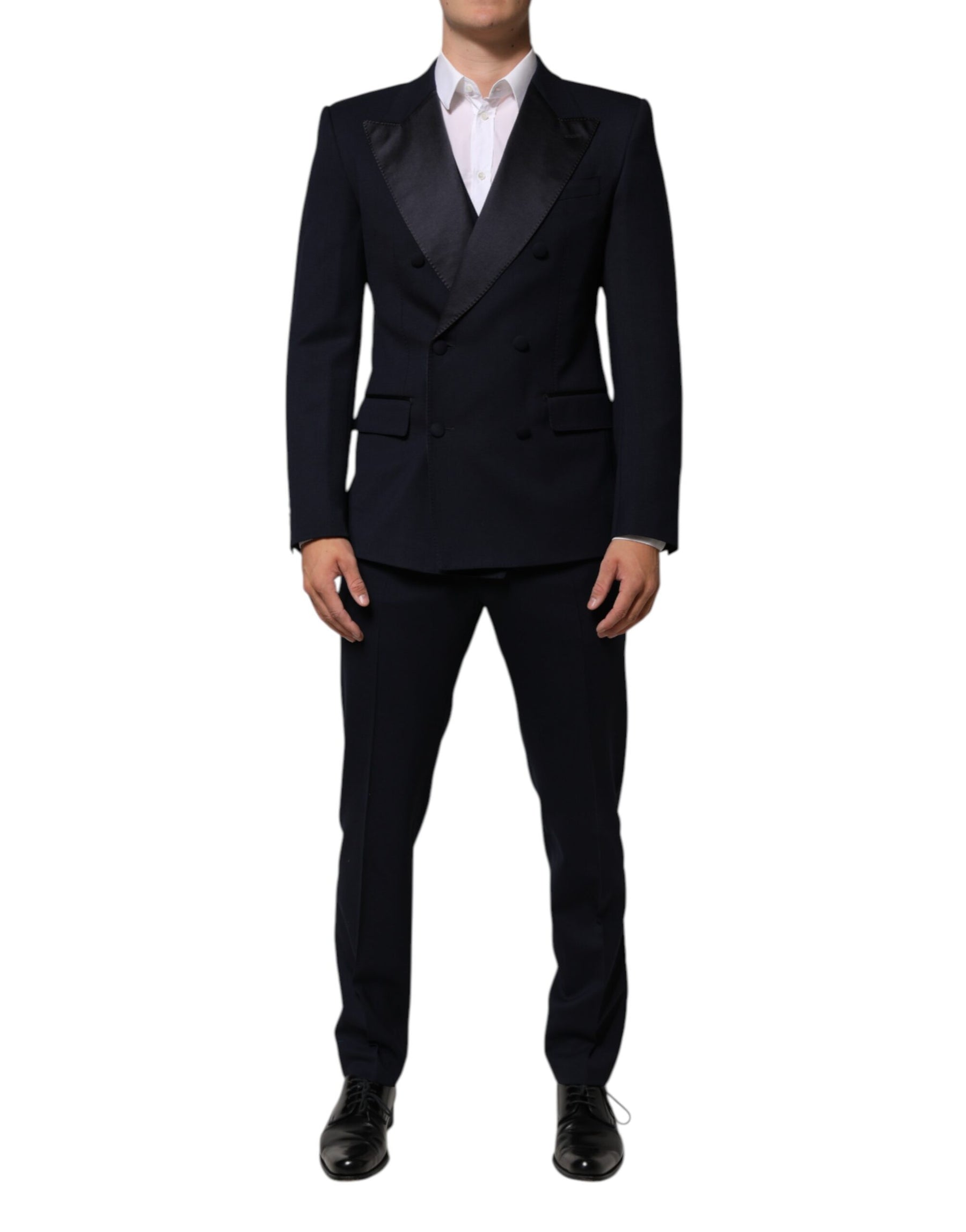 Dolce & Gabbana Black Wool 3 Piece Slim Fit Formal Men Suit | Regal Royce