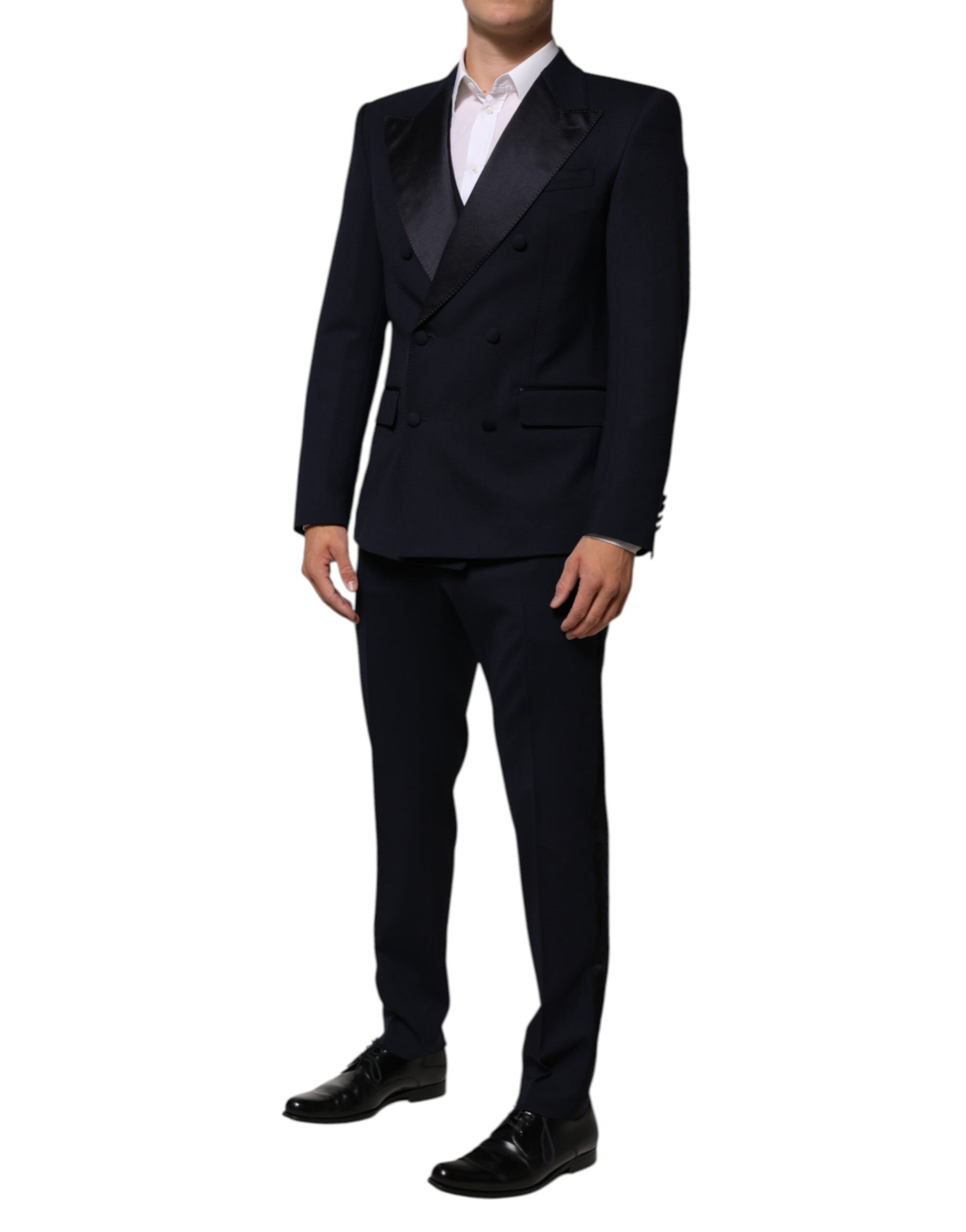 Dolce & Gabbana Black Wool 3 Piece Slim Fit Formal Men Suit | Regal Royce