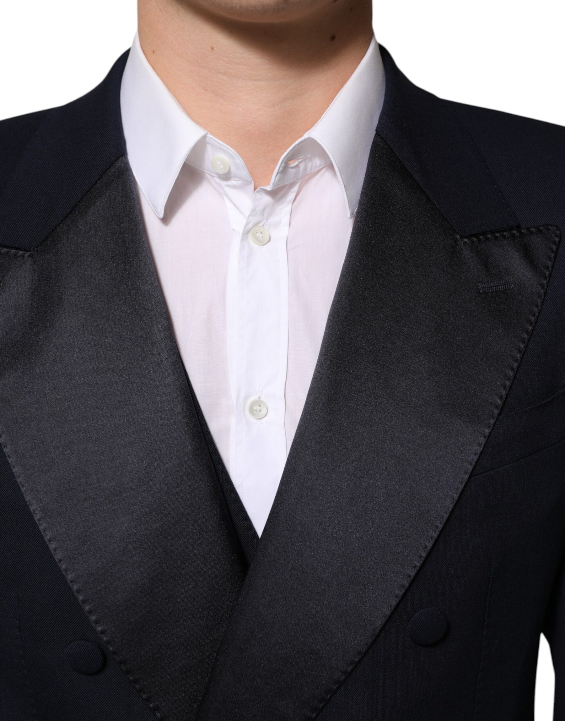 Dolce & Gabbana Black Wool 3 Piece Slim Fit Formal Men Suit | Regal Royce