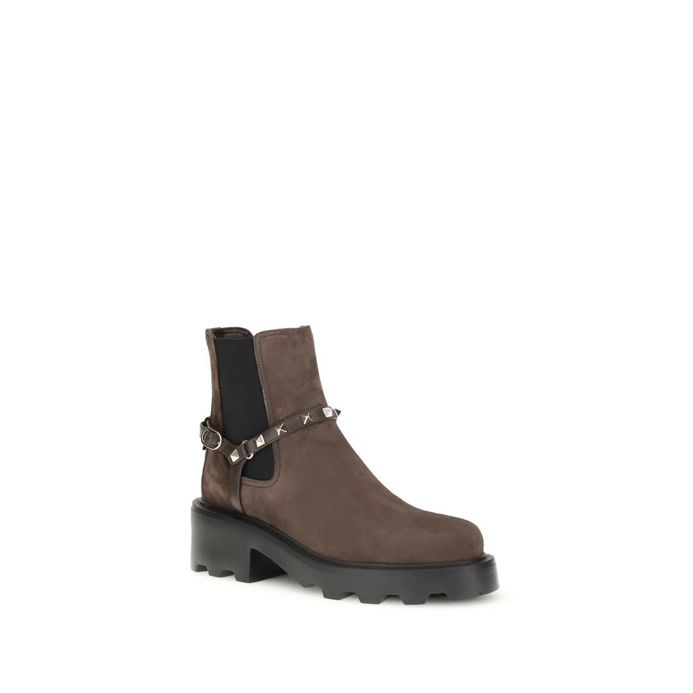 Valentino Garavani Brown Calf Leather Bos Taurus Chelsea Boots | Regal Royce