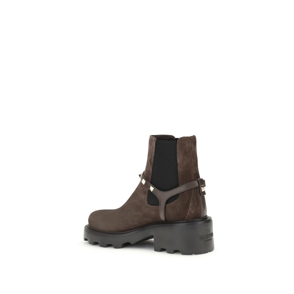 Valentino Garavani Brown Calf Leather Bos Taurus Chelsea Boots | Regal Royce