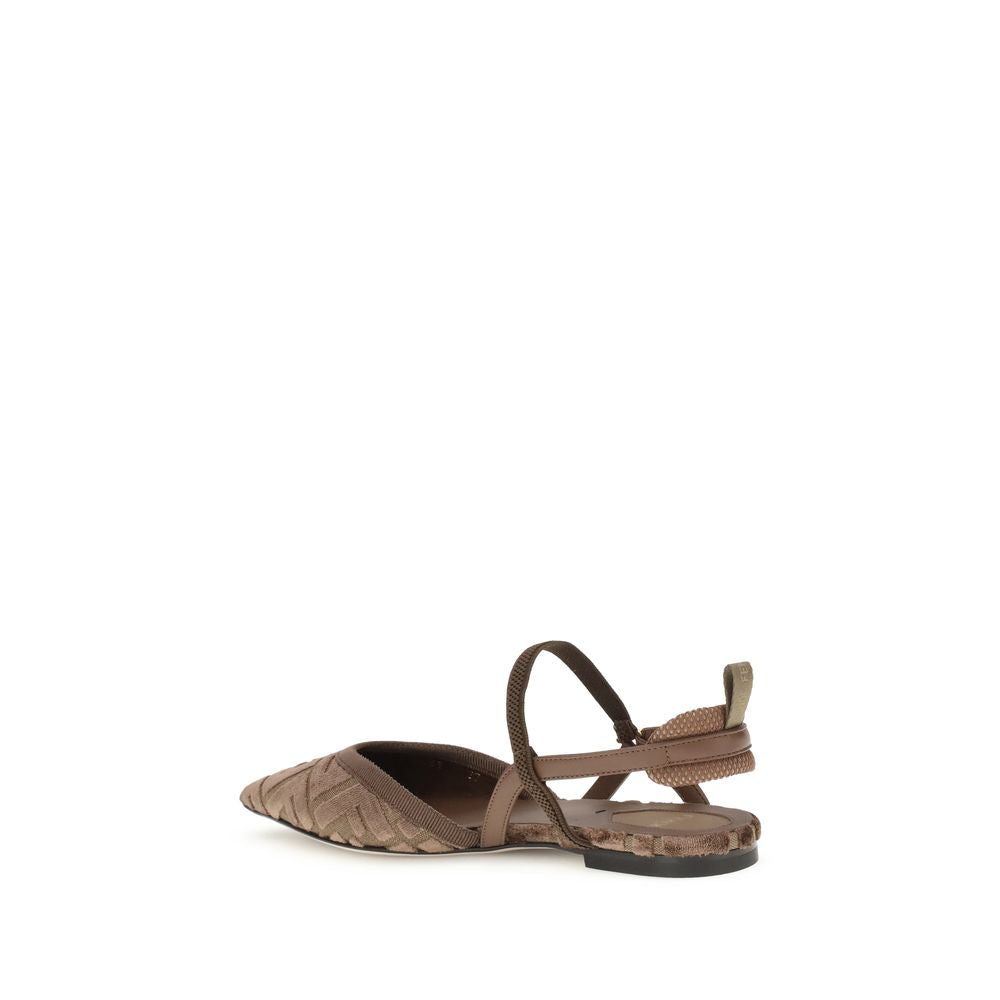Fendi Brown Polyamide Ballet Flats | Regal Royce