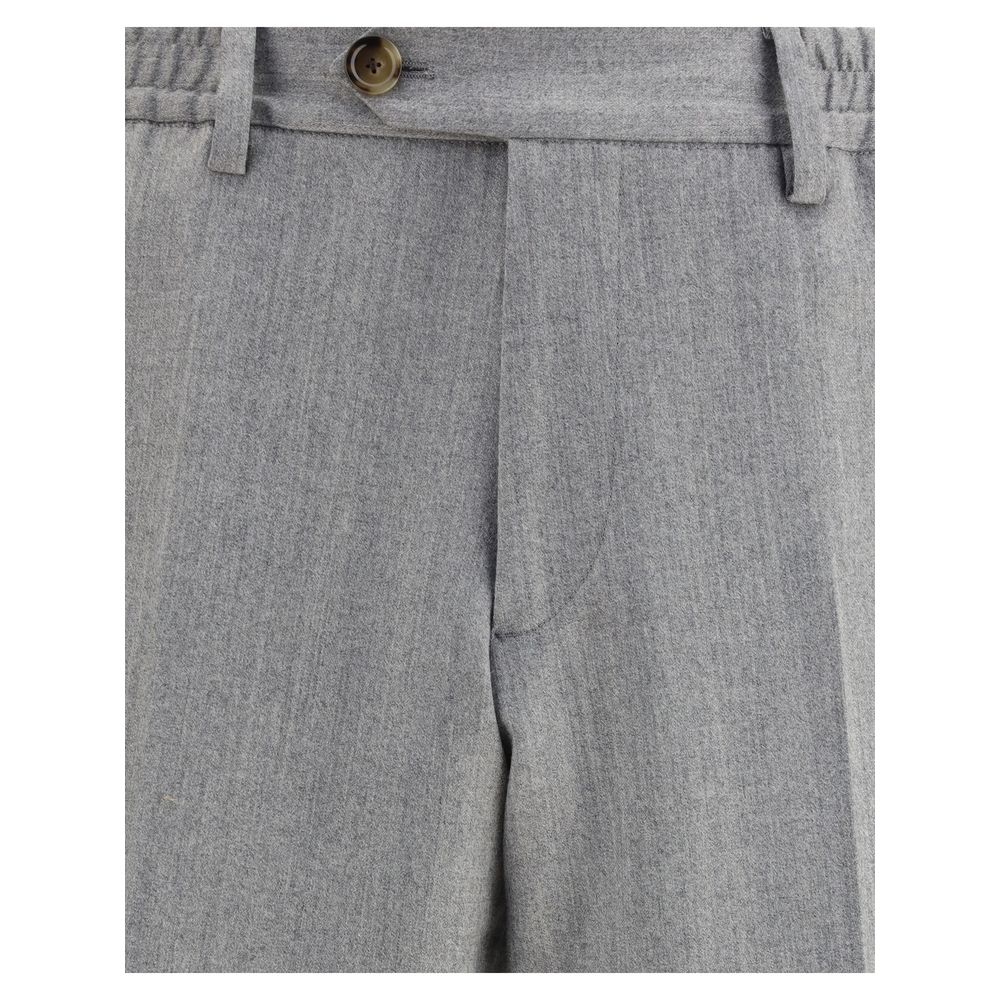 Lardini Gray Fleece Wool Chino Pants | Regal Royce